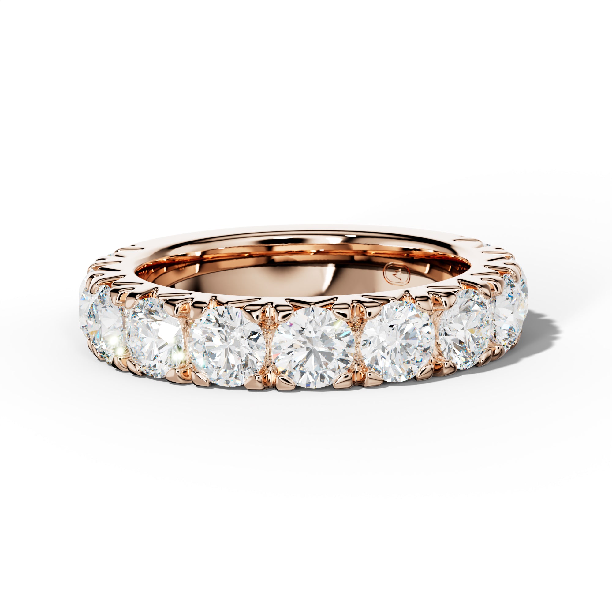 3.0 Carat Round Diamond French Pave 3/4 Anniversary Band