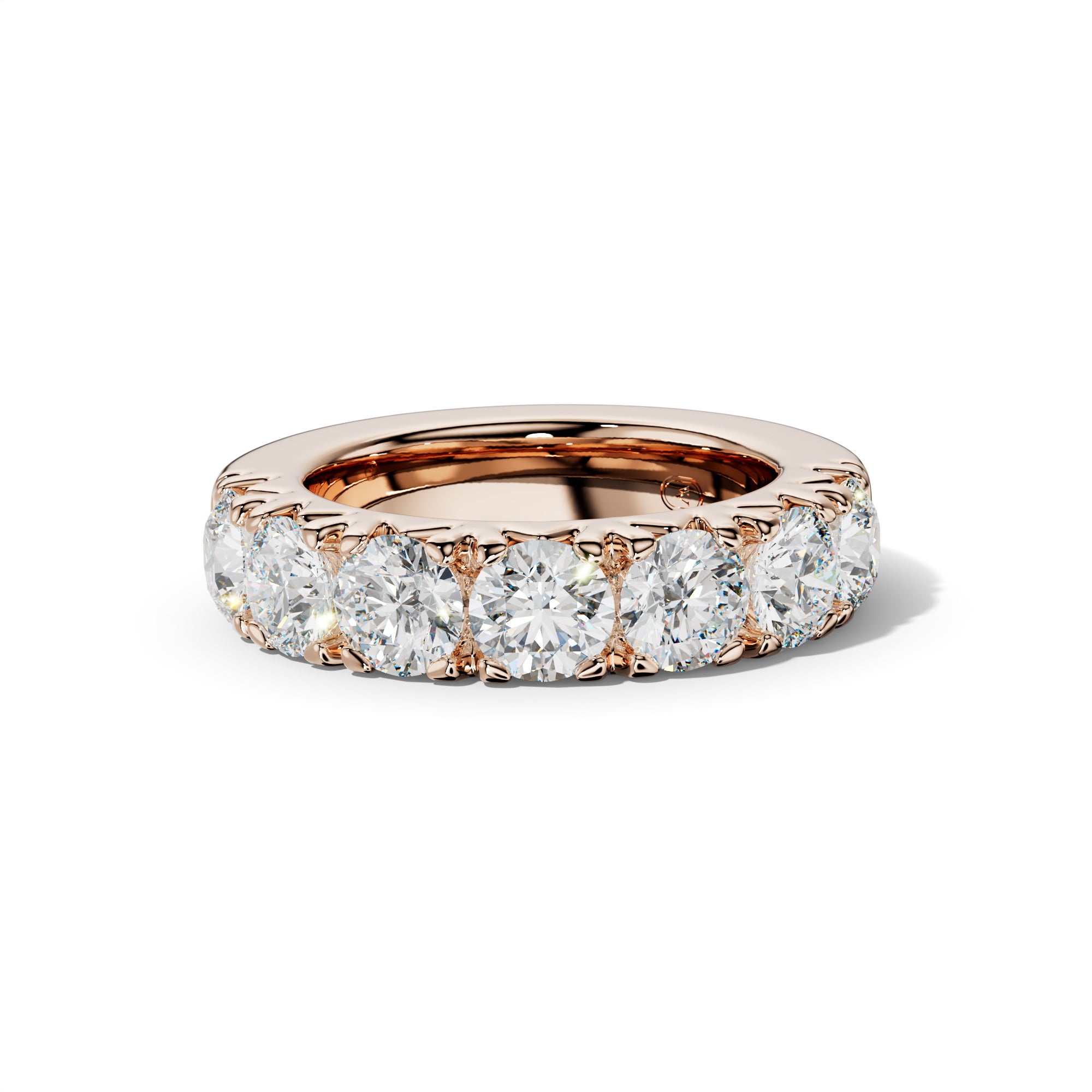 4.0 Carat Round Diamond French Pave Half Anniversary Band