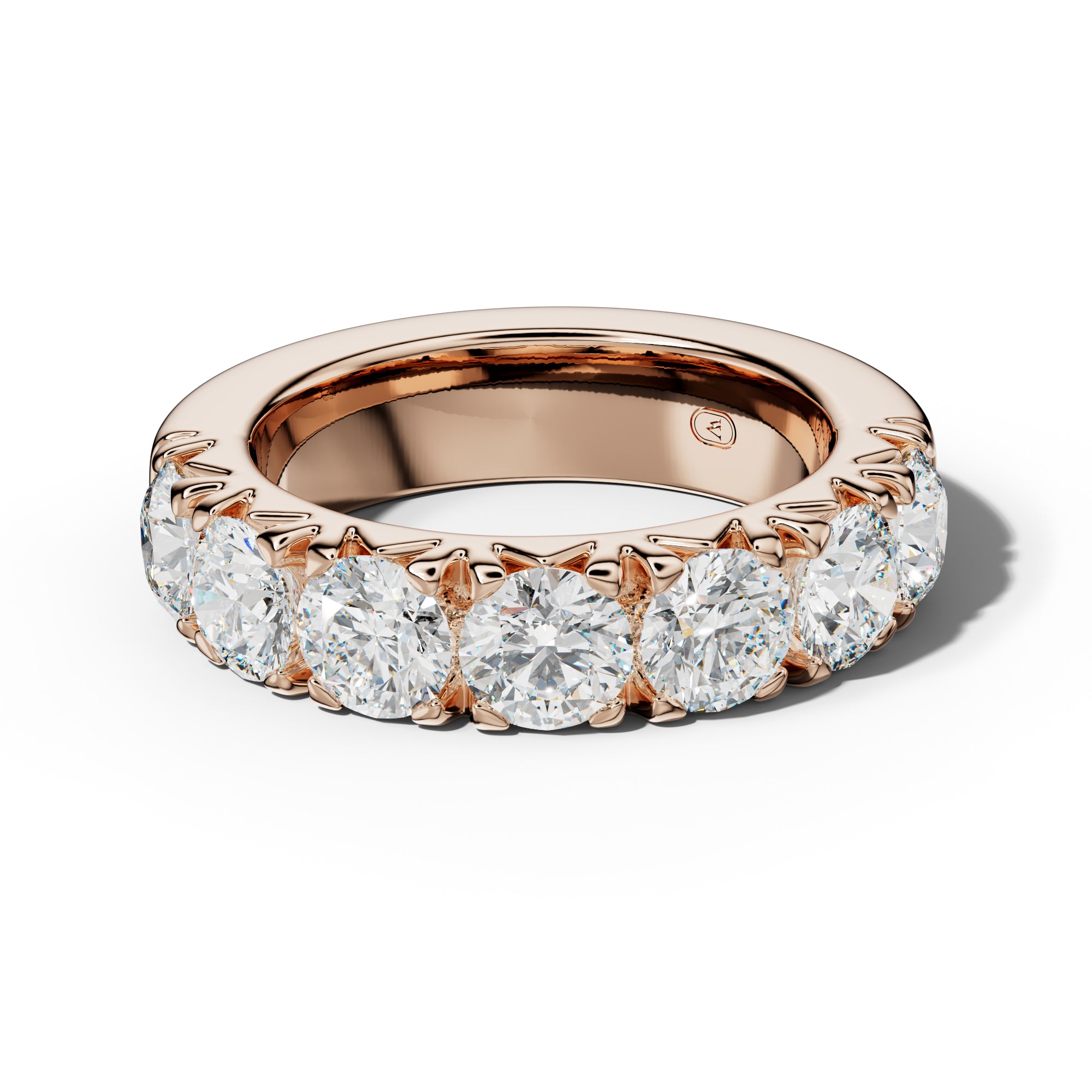3.5 Carat Round Diamond French Pave Half Anniversary Band