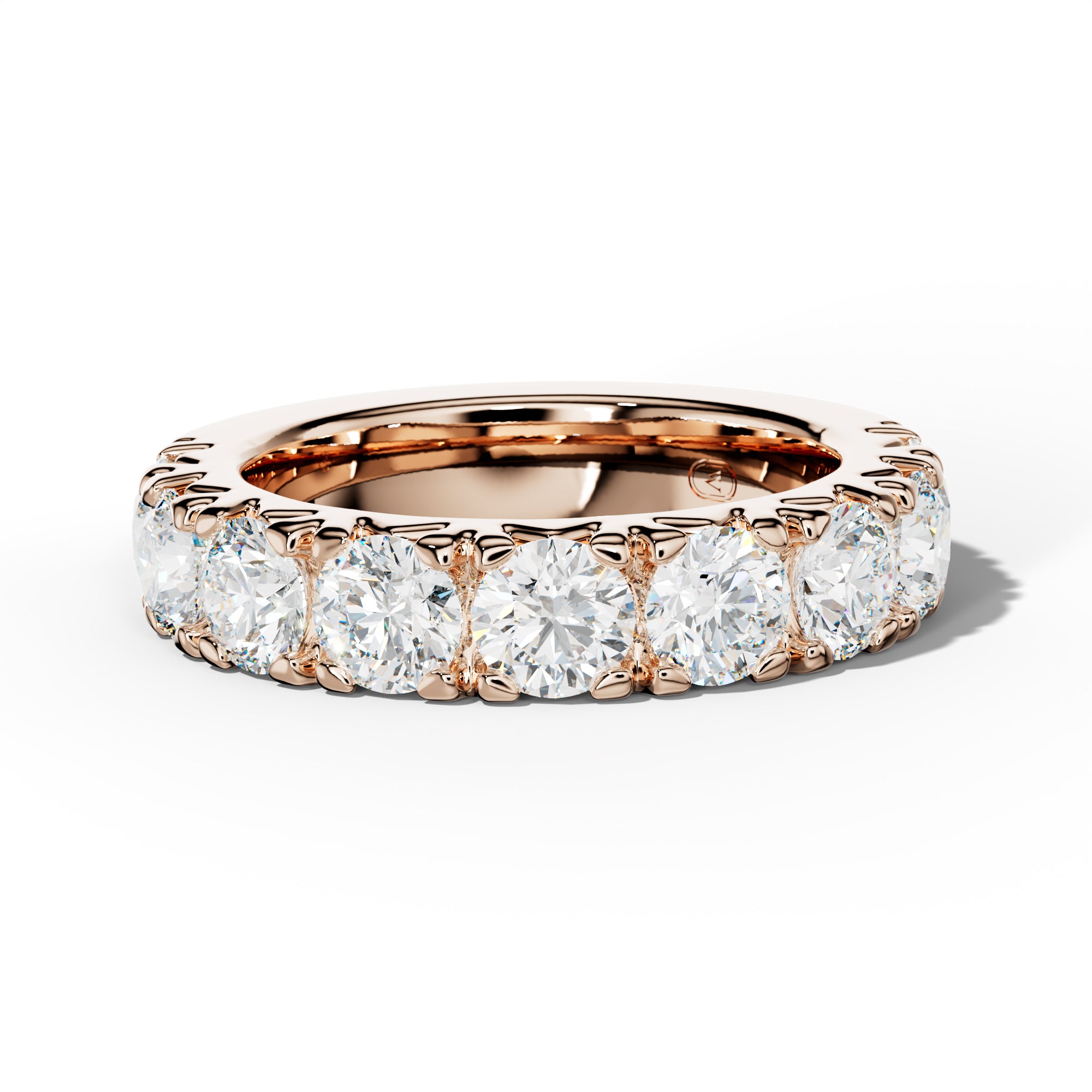 3.0 Carat Round Diamond French Pave Half Anniversary Band
