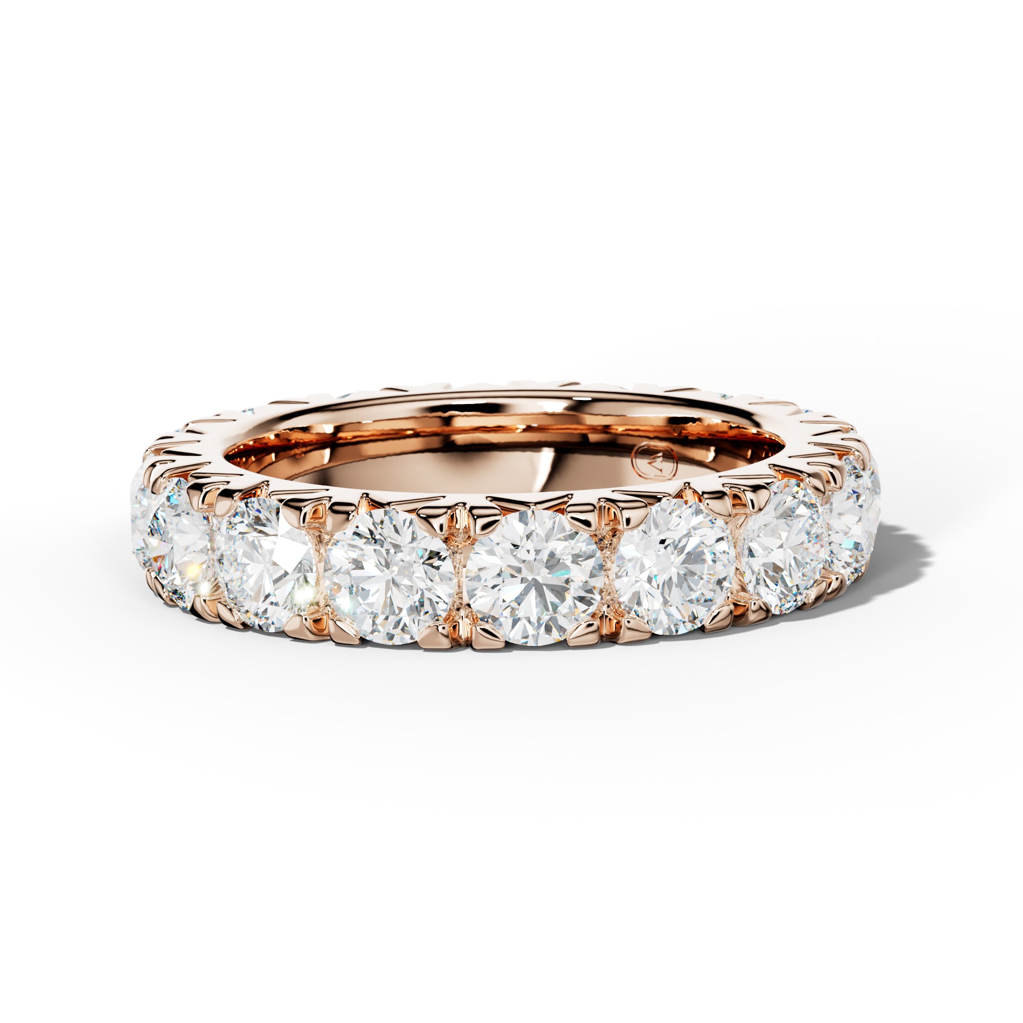 4.0 Carat Round Diamond French Pave Eternity Band