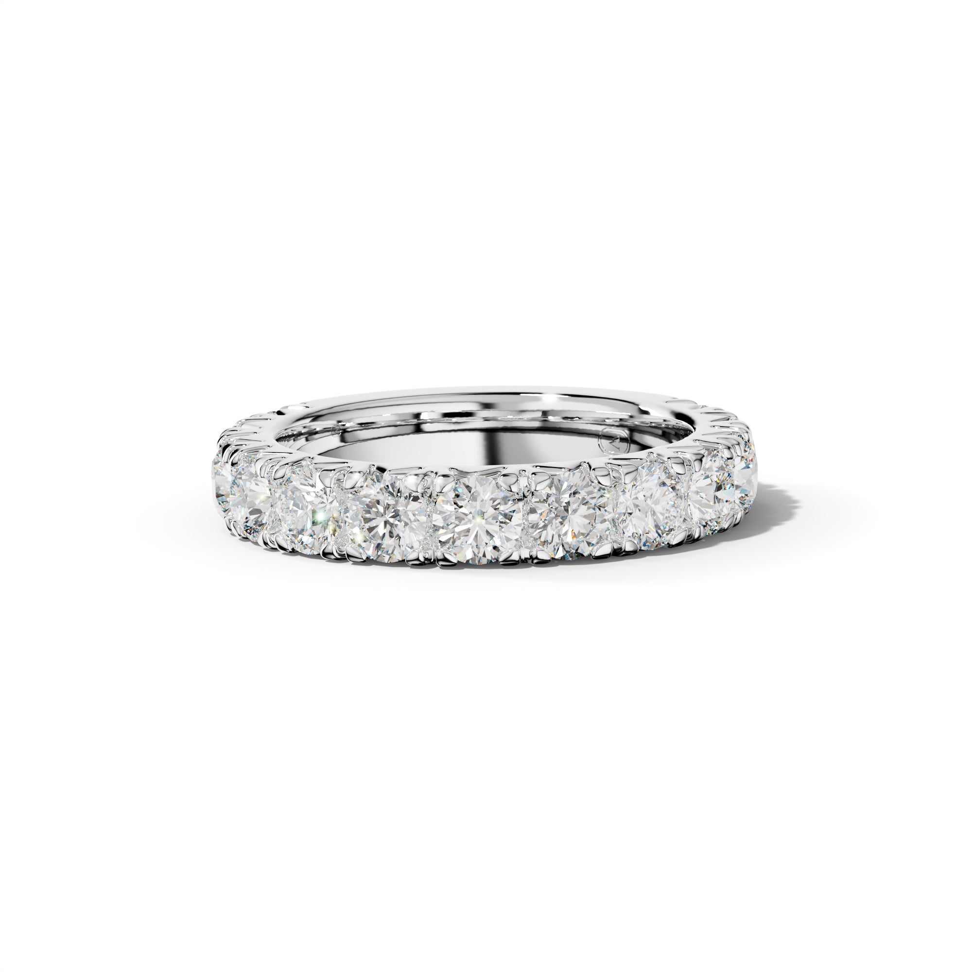2.0 Carat Round Diamond French Pave 3/4 Anniversary Band