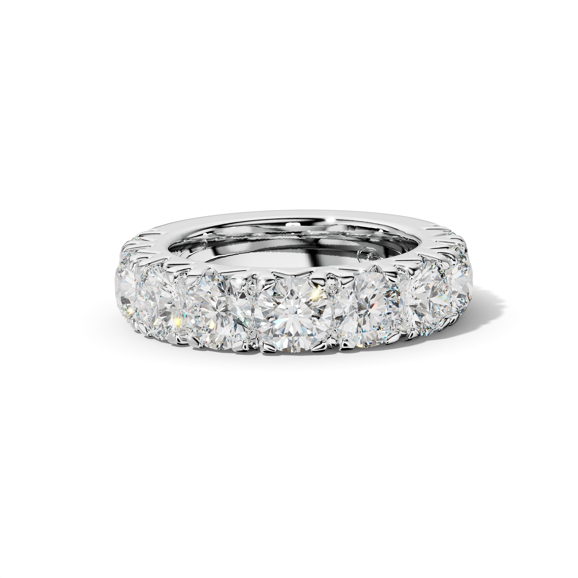 5.0 Carat Round Diamond French Pave 3/4 Anniversary Band