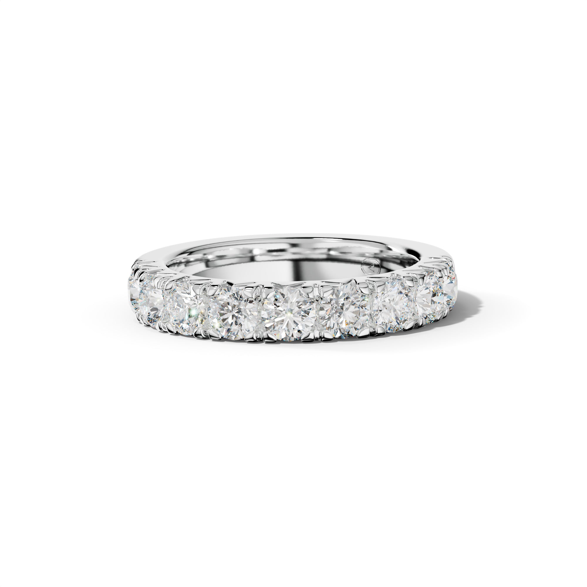 1.0 Carat Round Diamond French Pave Half Anniversary Band