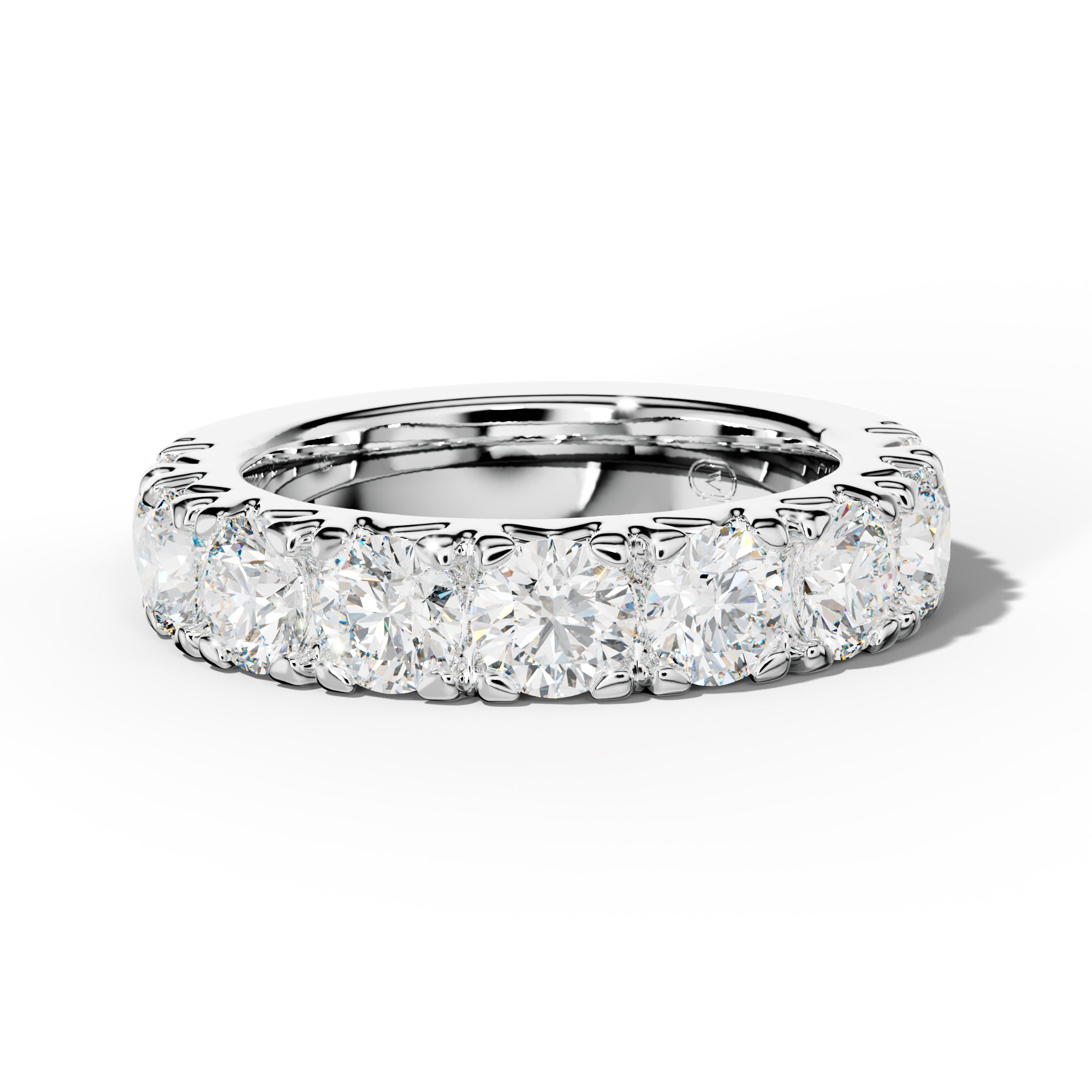 3.0 Carat Round Diamond French Pave Half Anniversary Band