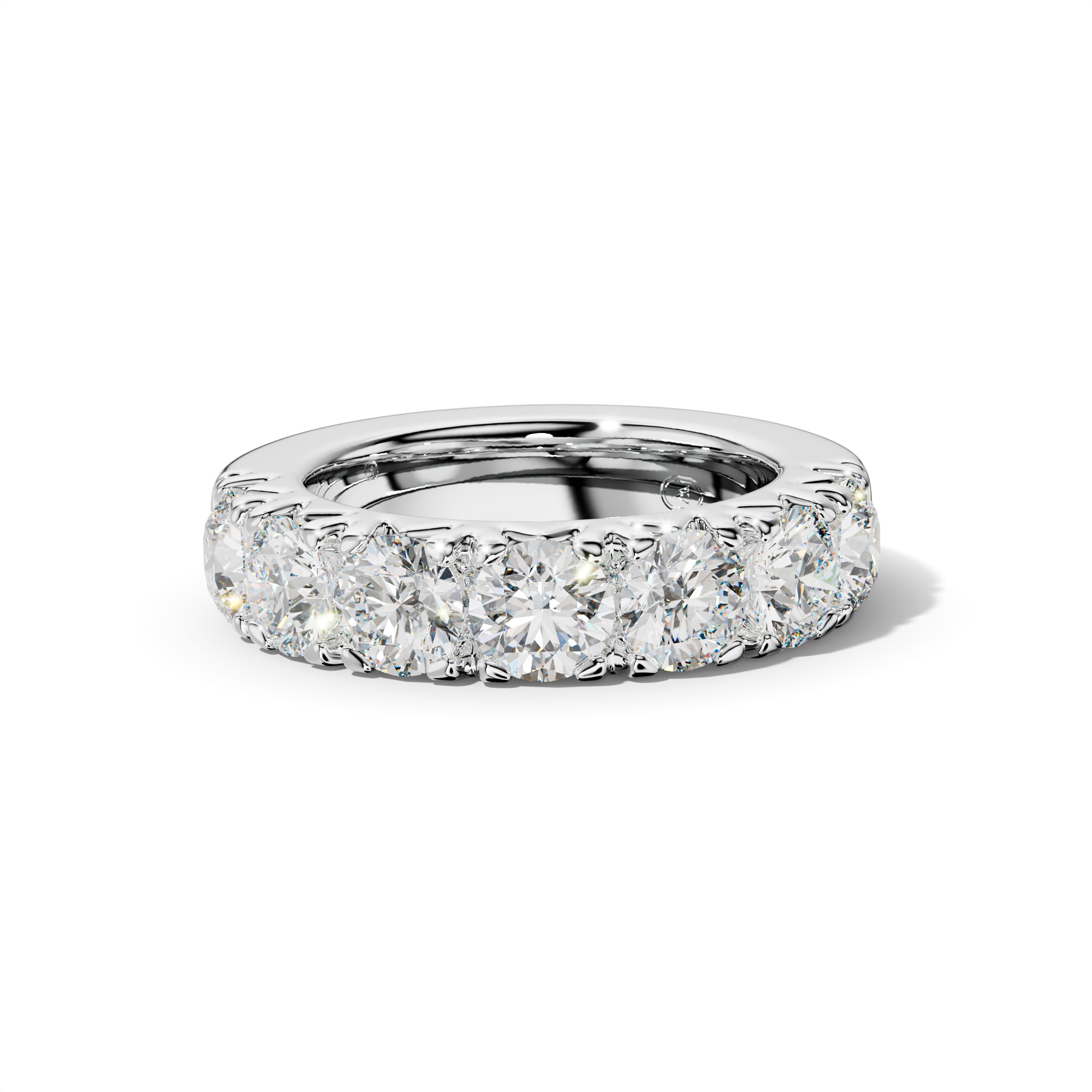 4.0 Carat Round Diamond French Pave Half Anniversary Band
