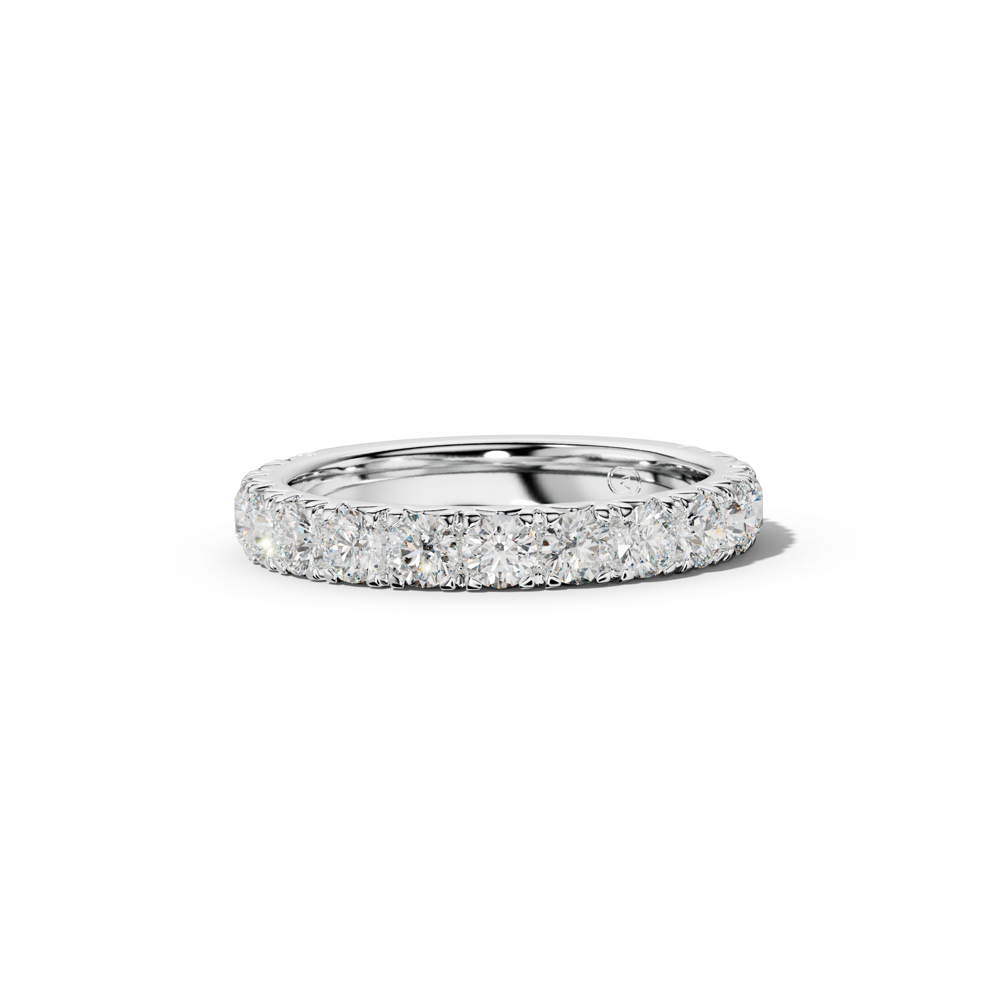 1.0 Carat Round Diamond French Pave 3/4 Anniversary Band