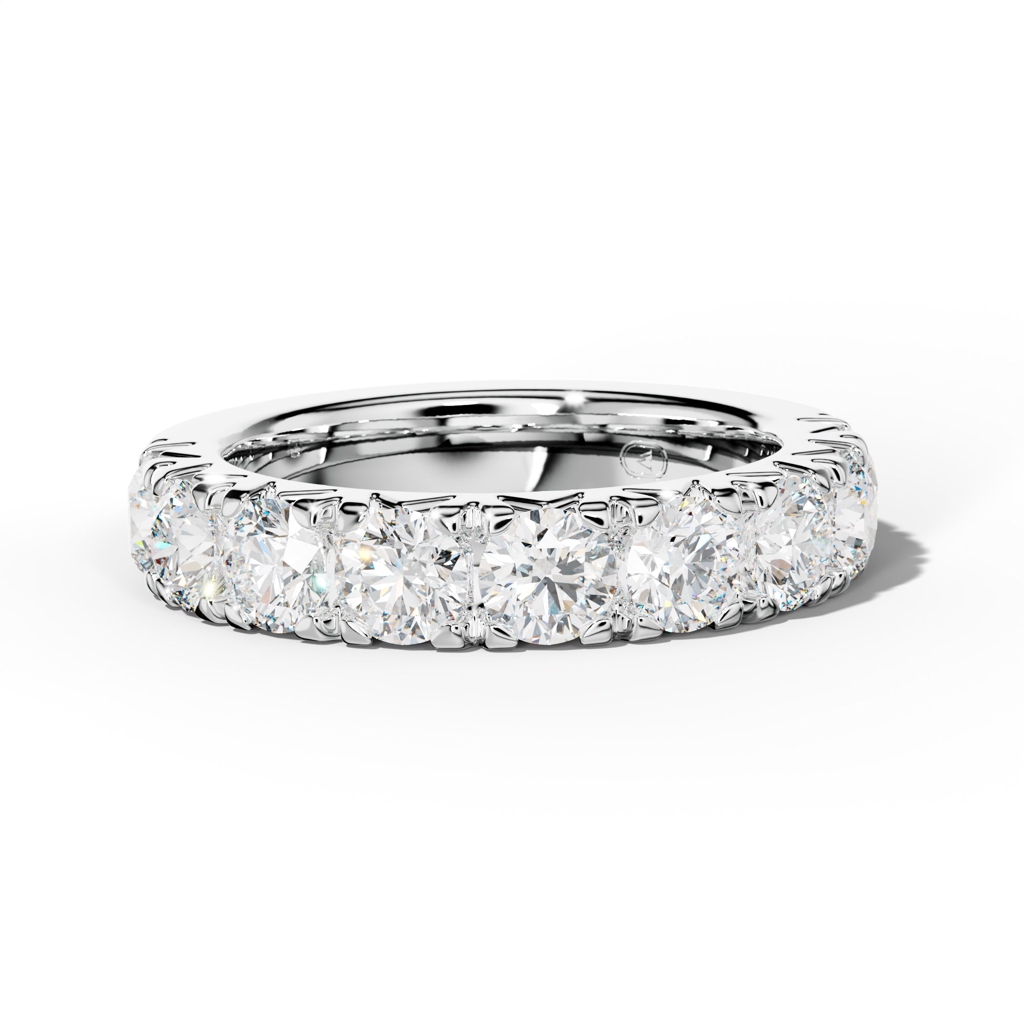 2.0 Carat Round Diamond French Pave Half Anniversary Band
