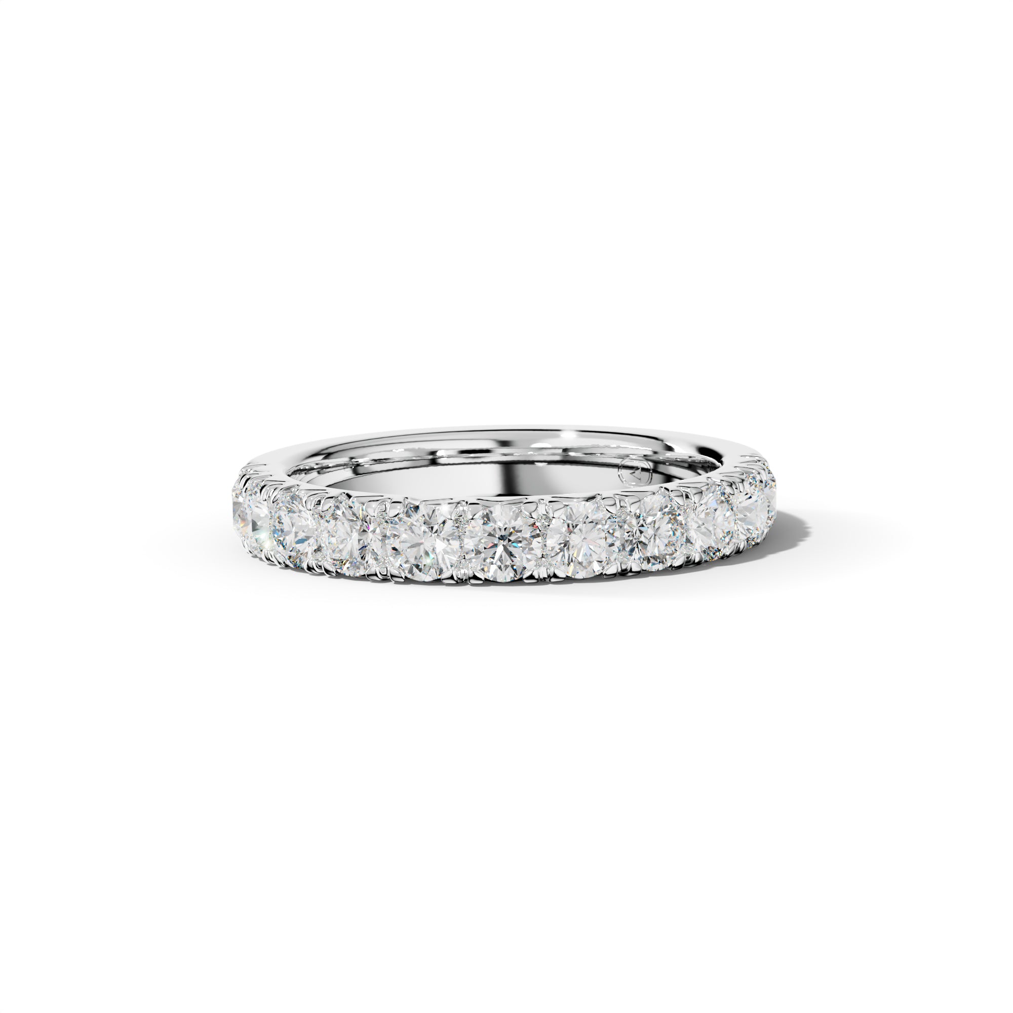 3/4 Carat Round Diamond French Pave Half Anniversary Band