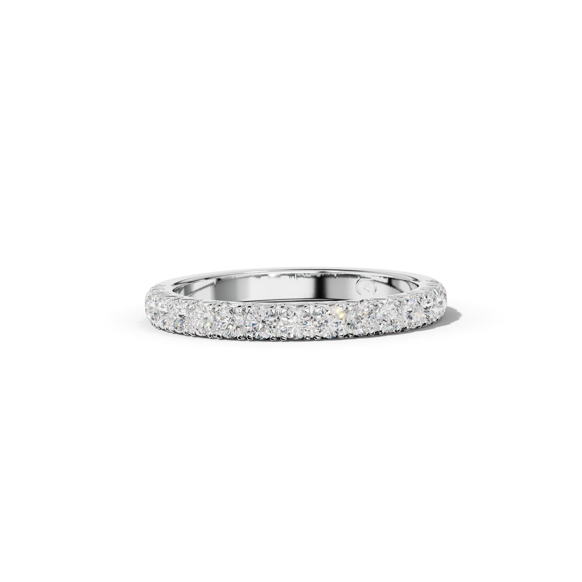 1/2 Carat Round Diamond French Pave Half Anniversary Band