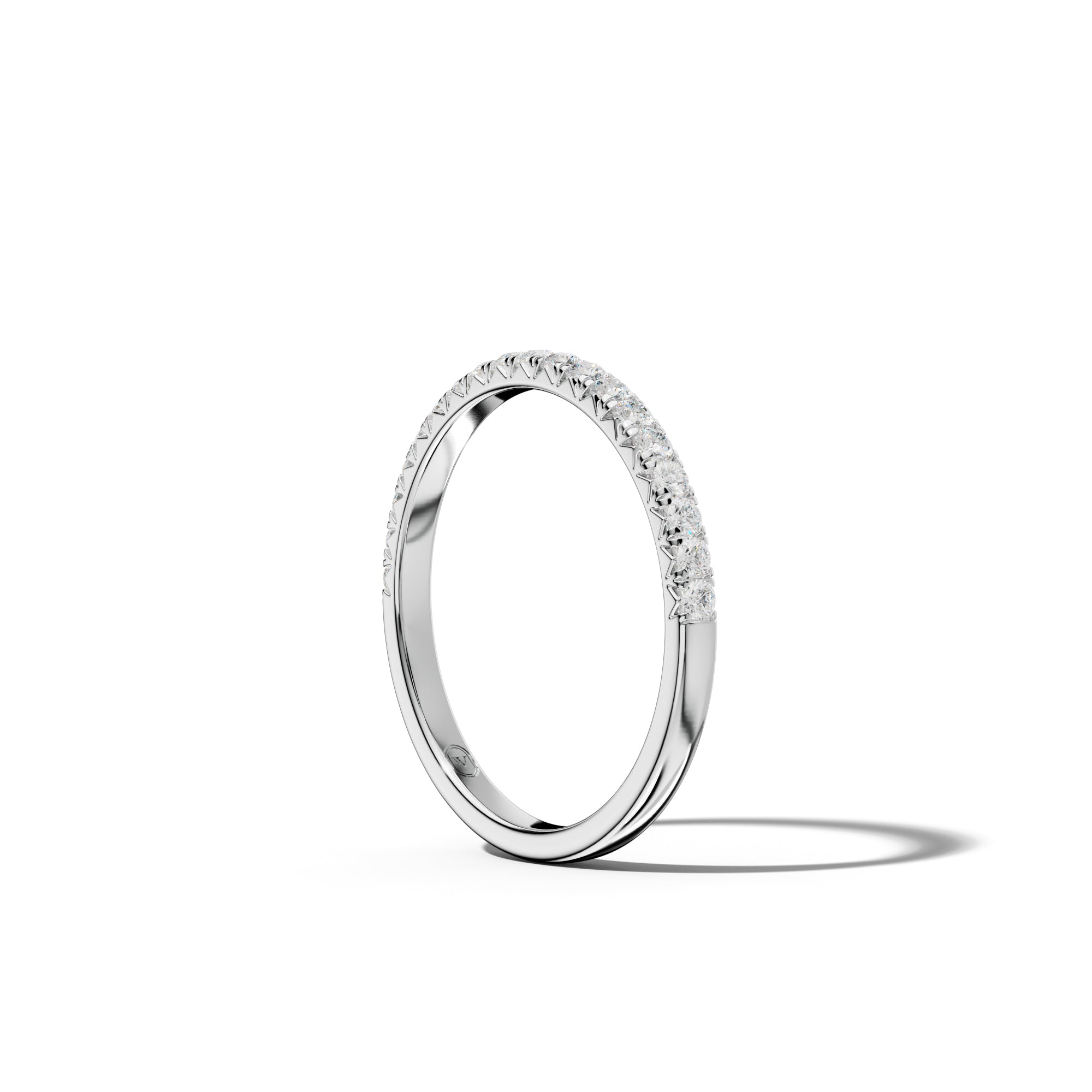 1/4 Carat Round Diamond French Pave Half Anniversary Band