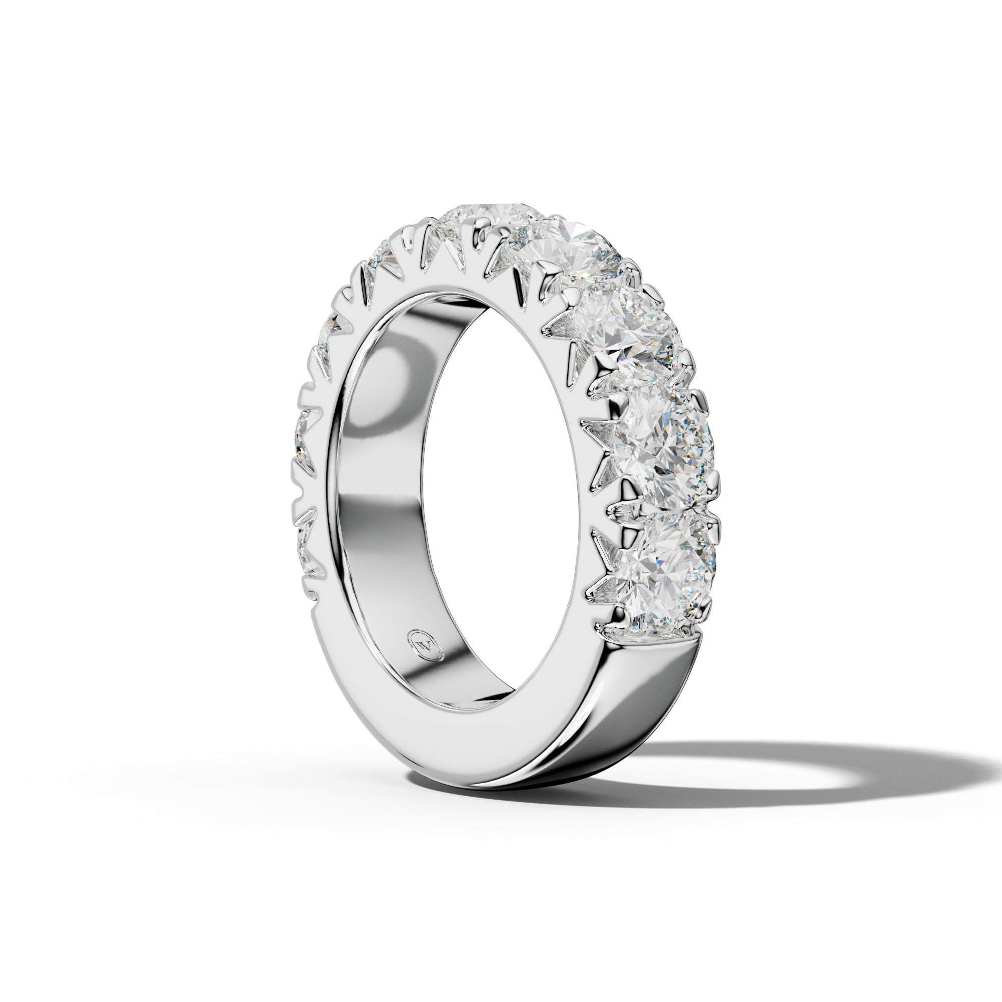 5.0 Carat Round Diamond French Pave 3/4 Anniversary Band