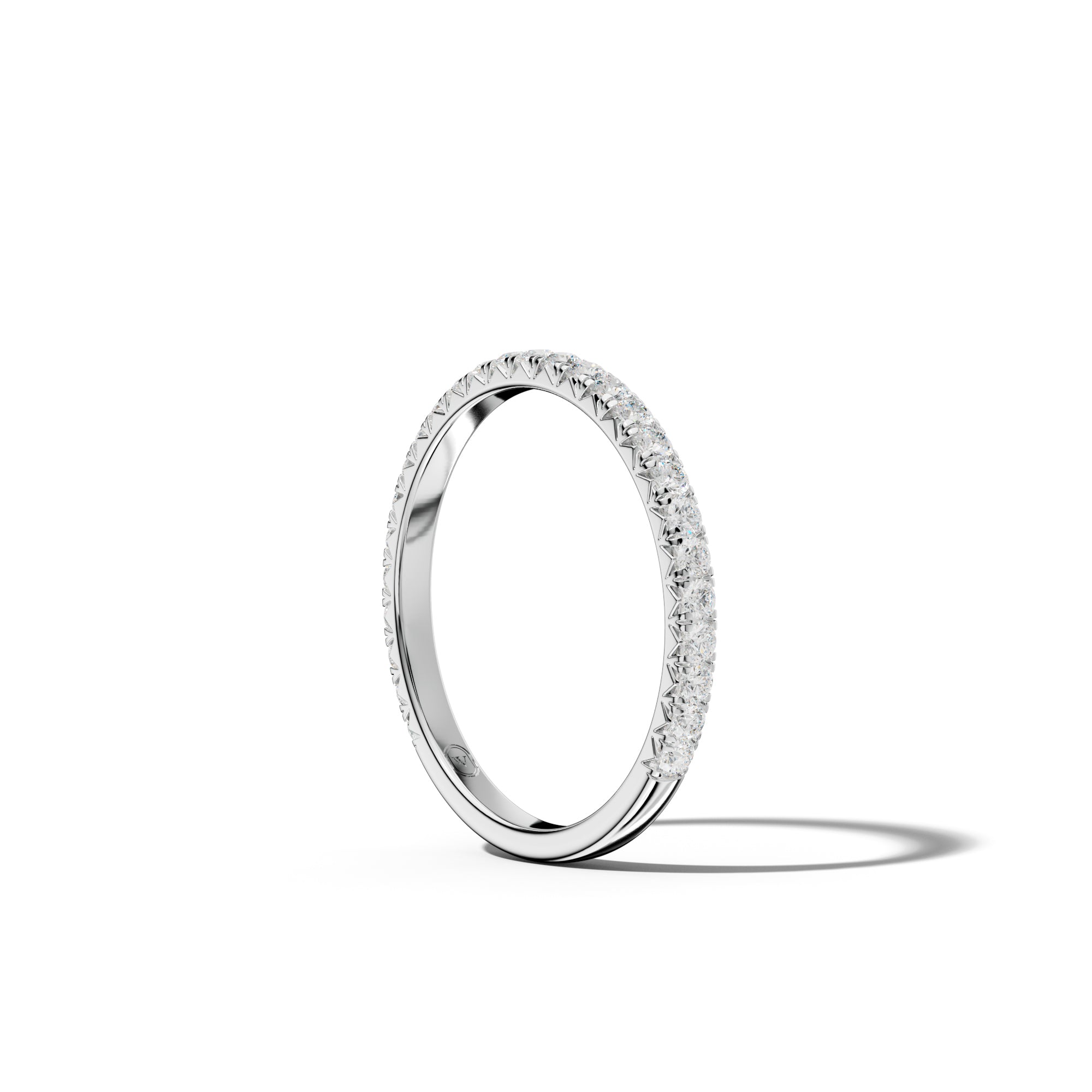 1/2 Carat Round Diamond French Pave 3/4 Anniversary Band