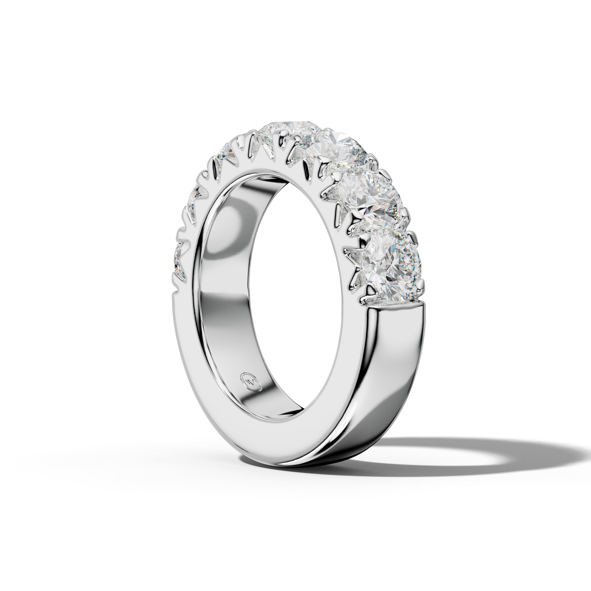 4.0 Carat Round Diamond French Pave Half Anniversary Band