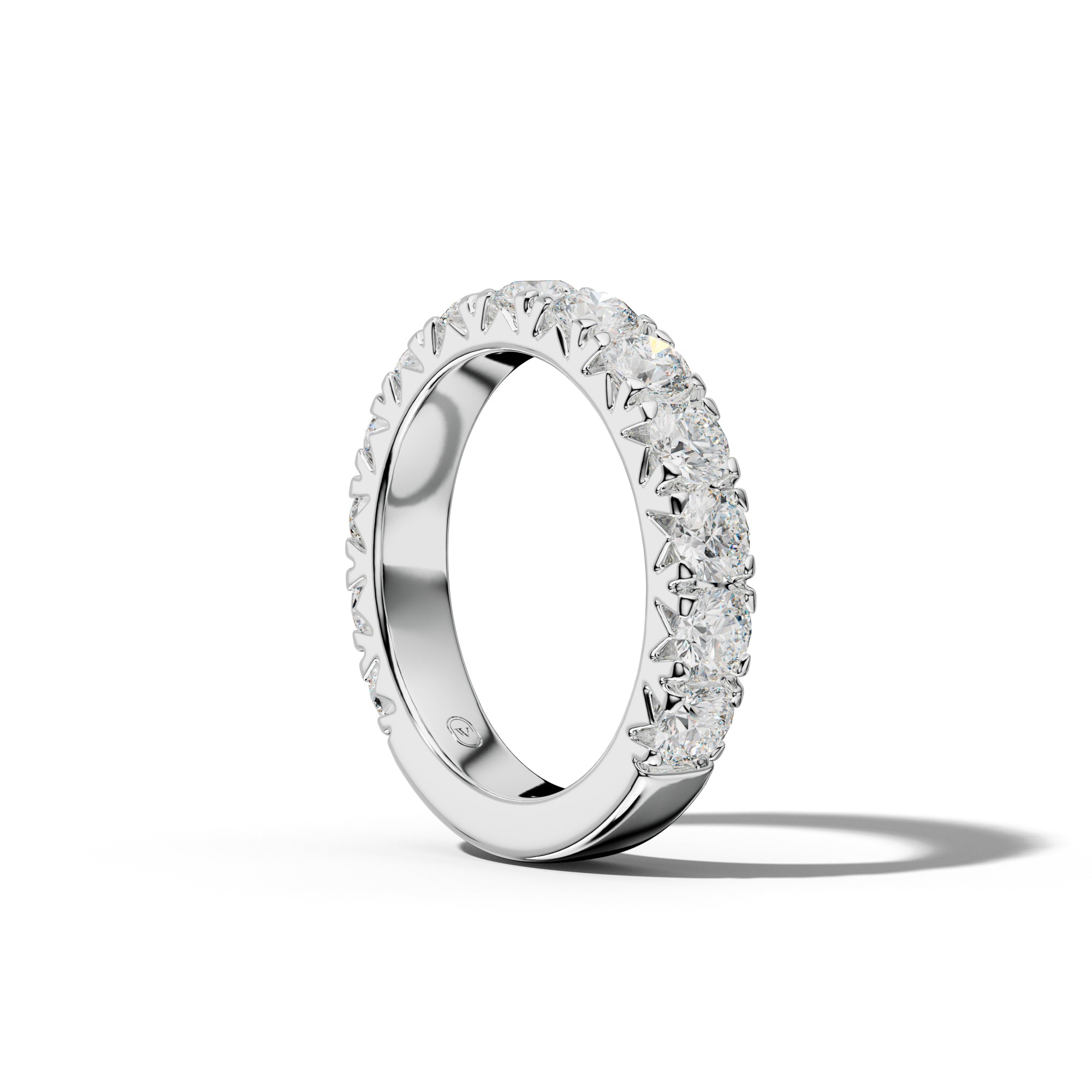 2.0 Carat Round Diamond French Pave 3/4 Anniversary Band