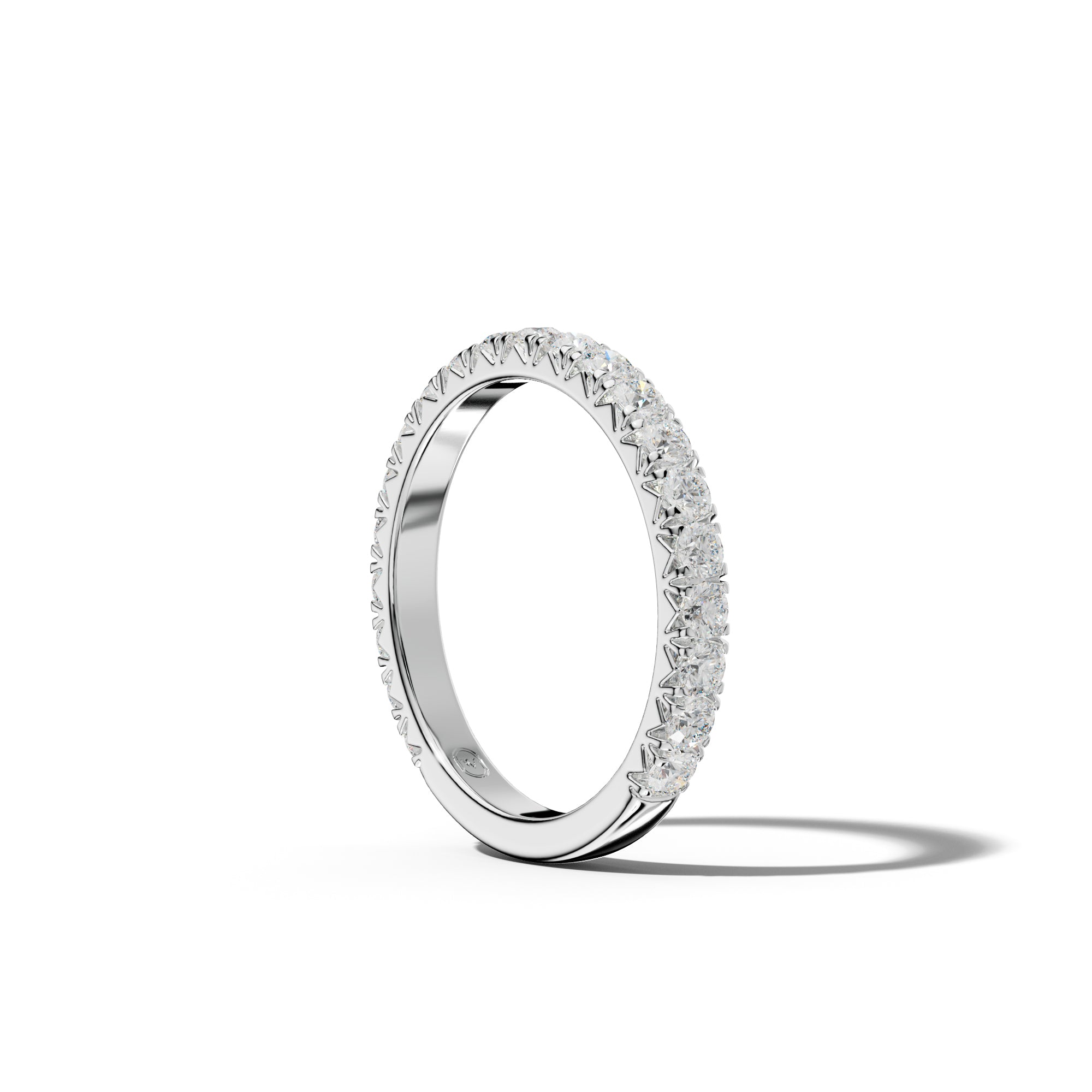 3/4 Carat Round Diamond French Pave 3/4 Anniversary Band