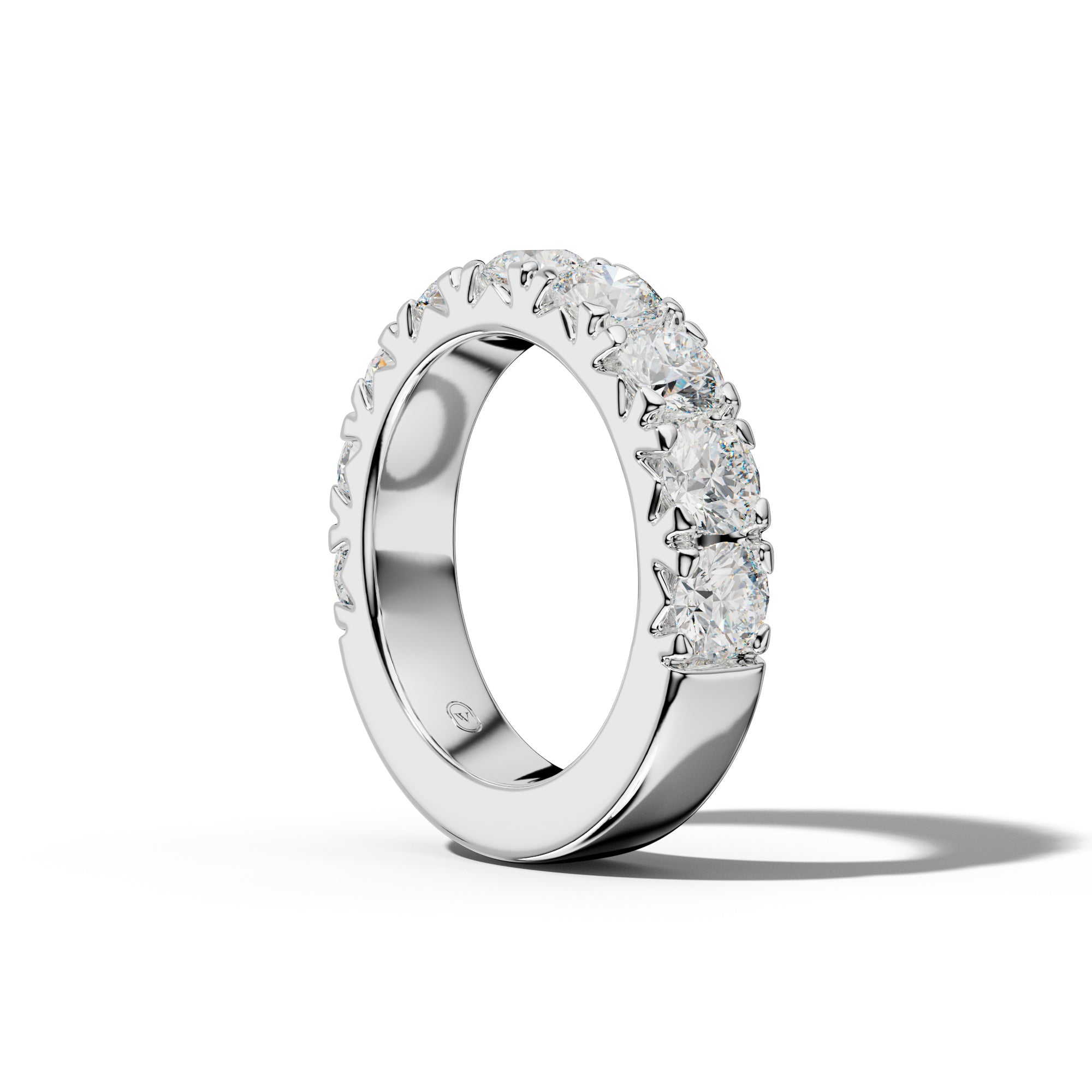 3.0 Carat Round Diamond French Pave Half Anniversary Band