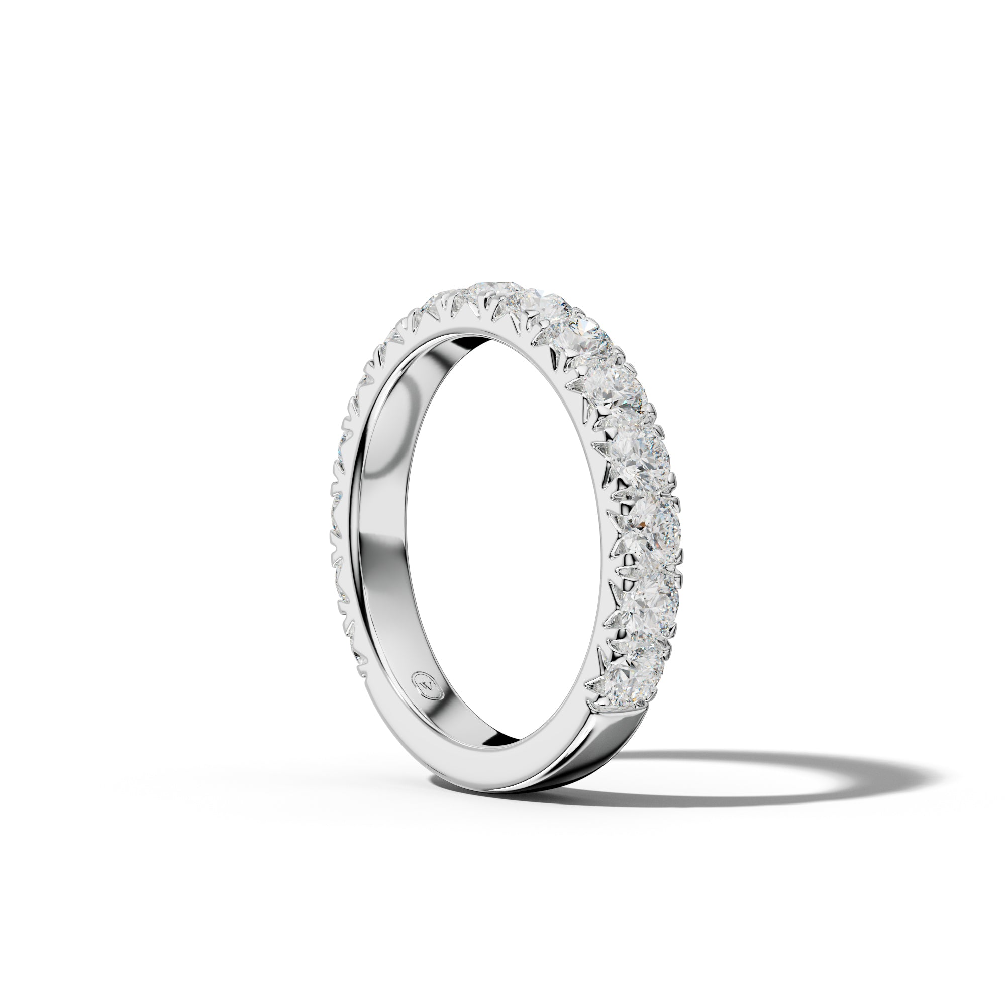 1.0 Carat Round Diamond French Pave 3/4 Anniversary Band