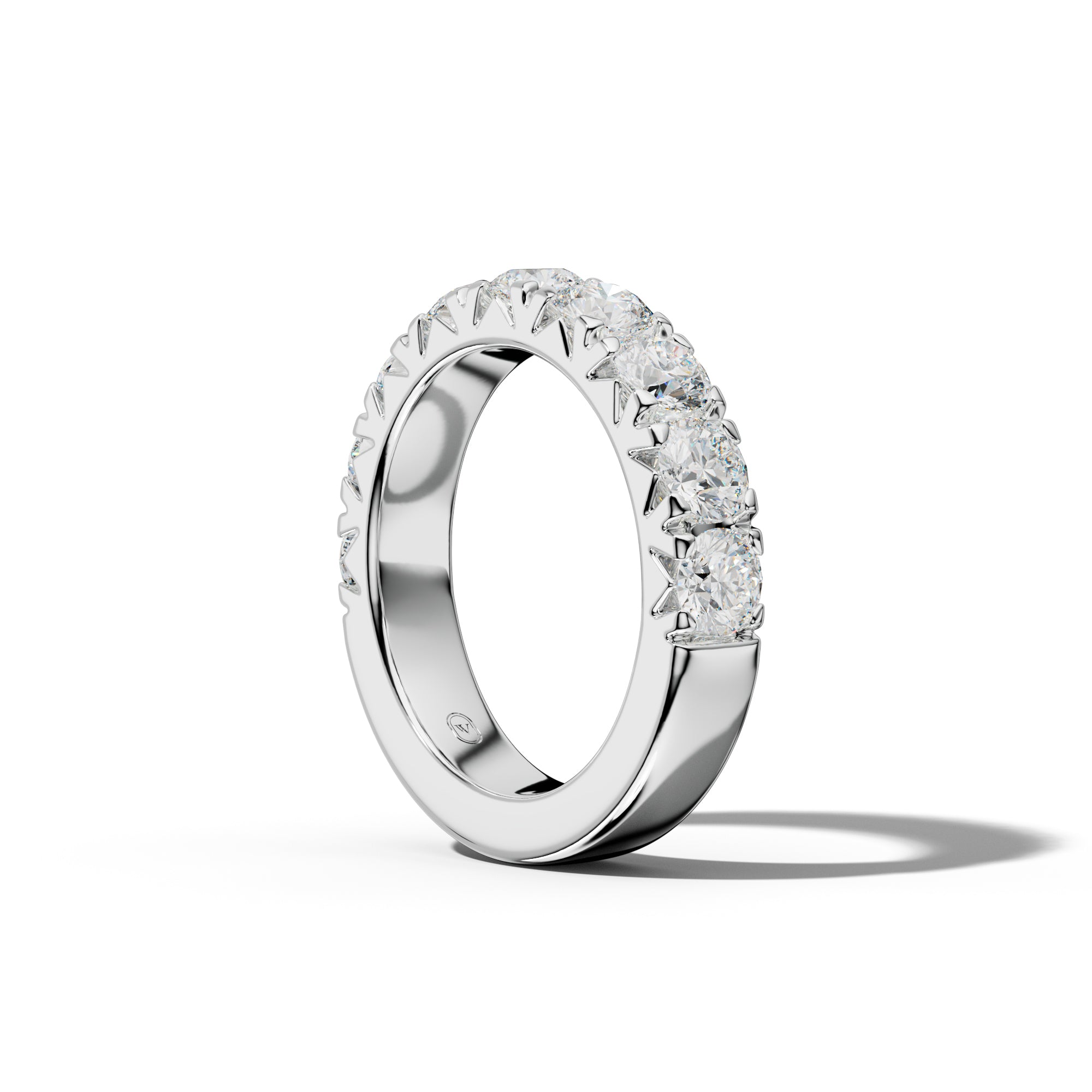 2.0 Carat Round Diamond French Pave Half Anniversary Band