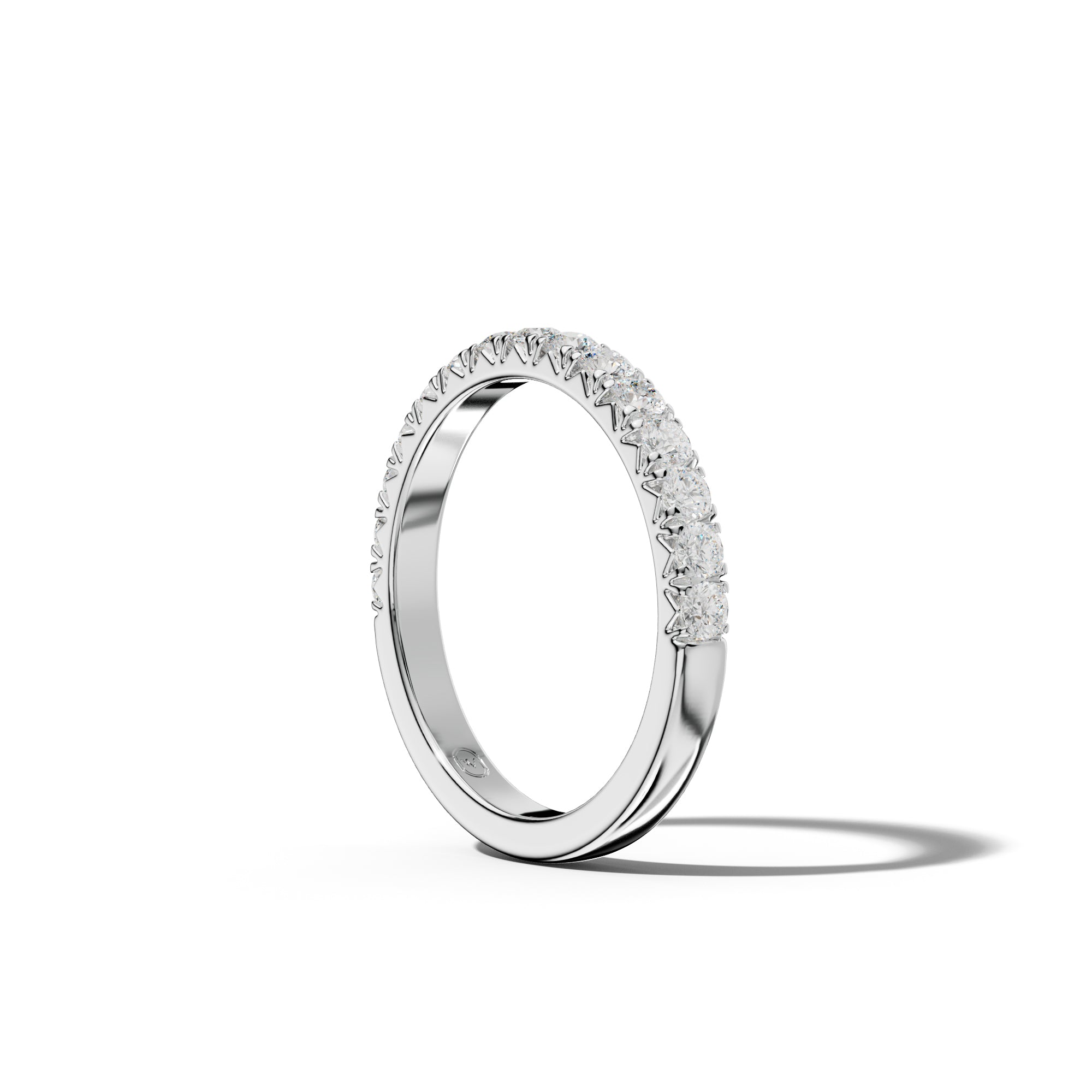 1/2 Carat Round Diamond French Pave Half Anniversary Band