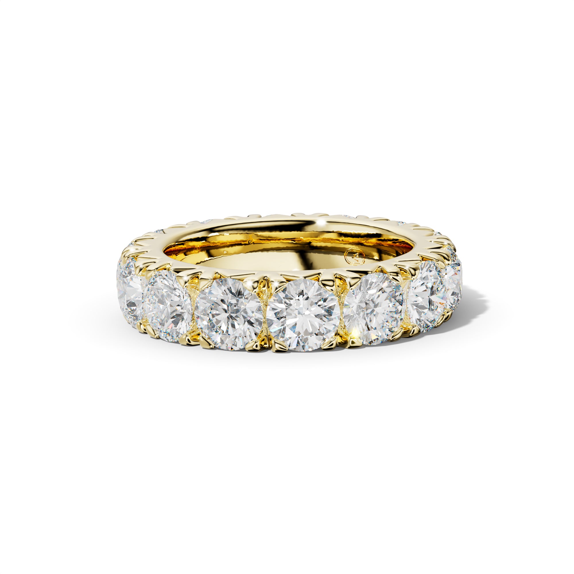 6.0 Carat Round Diamond French Pave Eternity Band