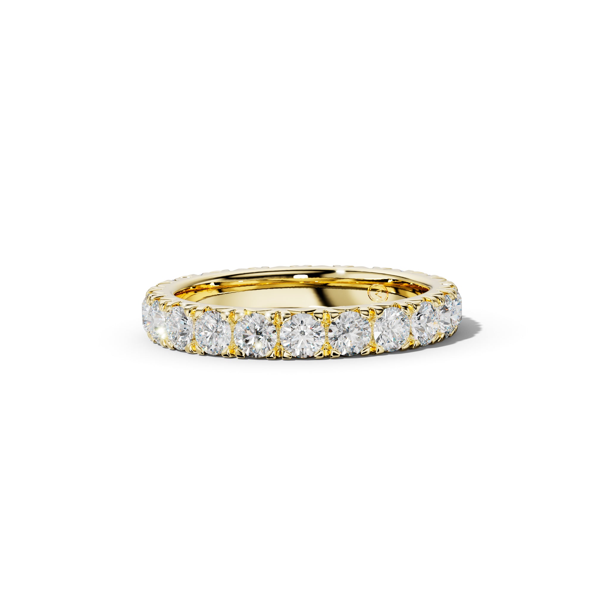 2.0 Carat Round Diamond French Pave Eternity Band