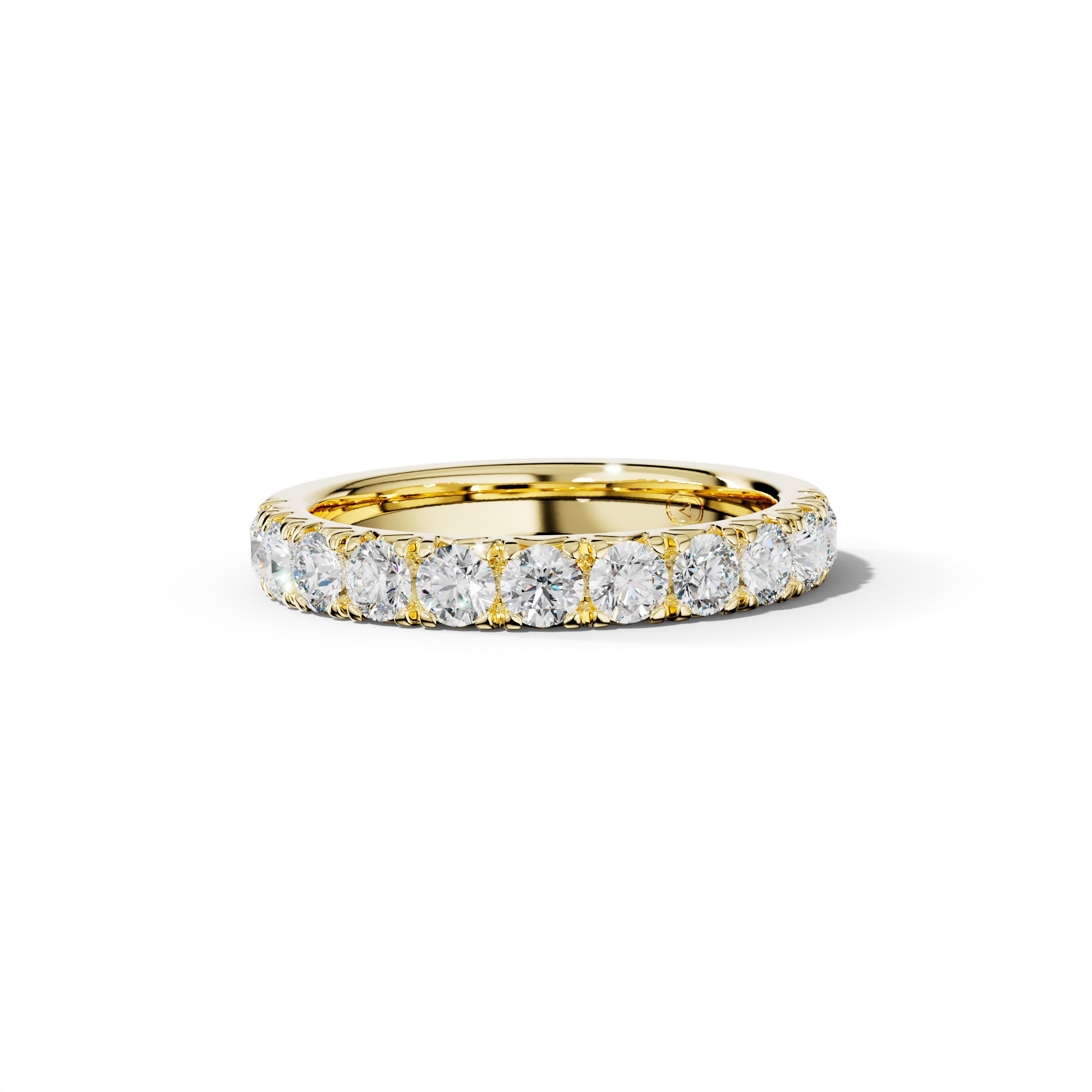 3/4 Carat Round Diamond French Pave Half Anniversary Band