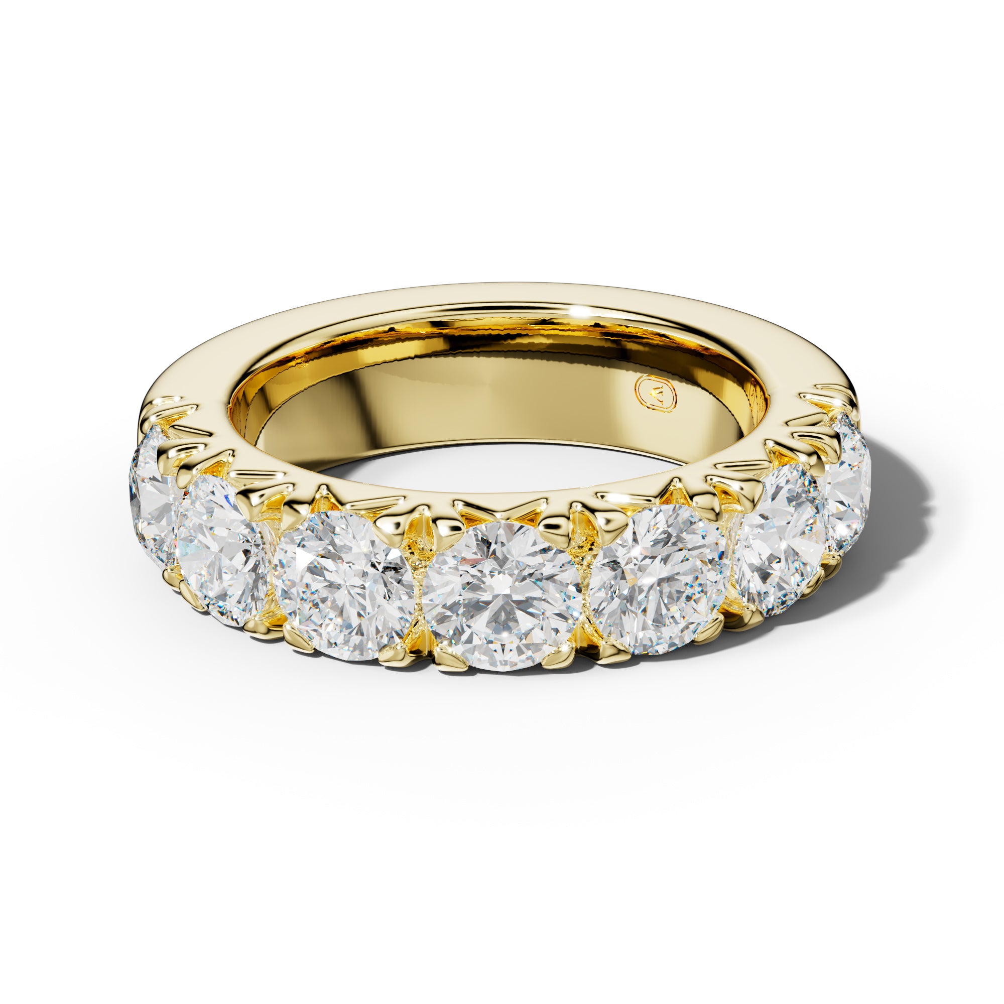 3.5 Carat Round Diamond French Pave Half Anniversary Band