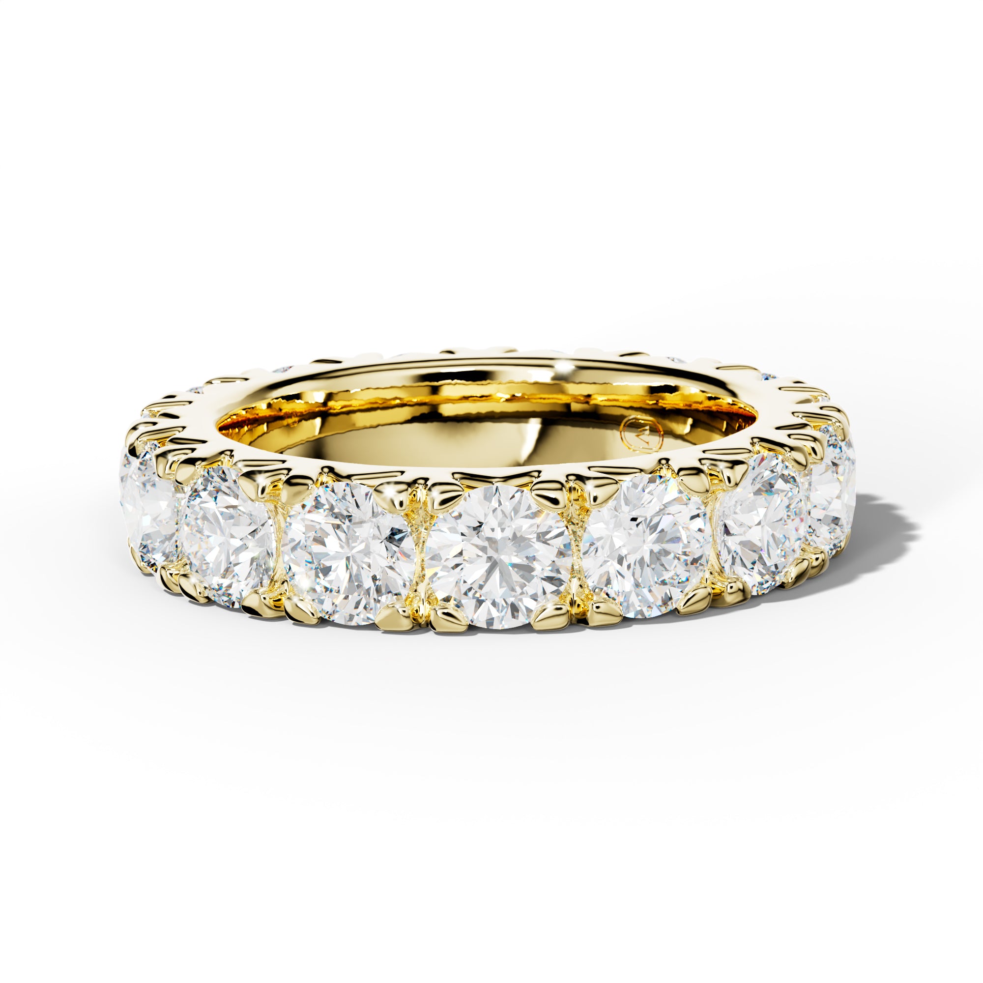 5.0 Carat Round Diamond French Pave Eternity Band