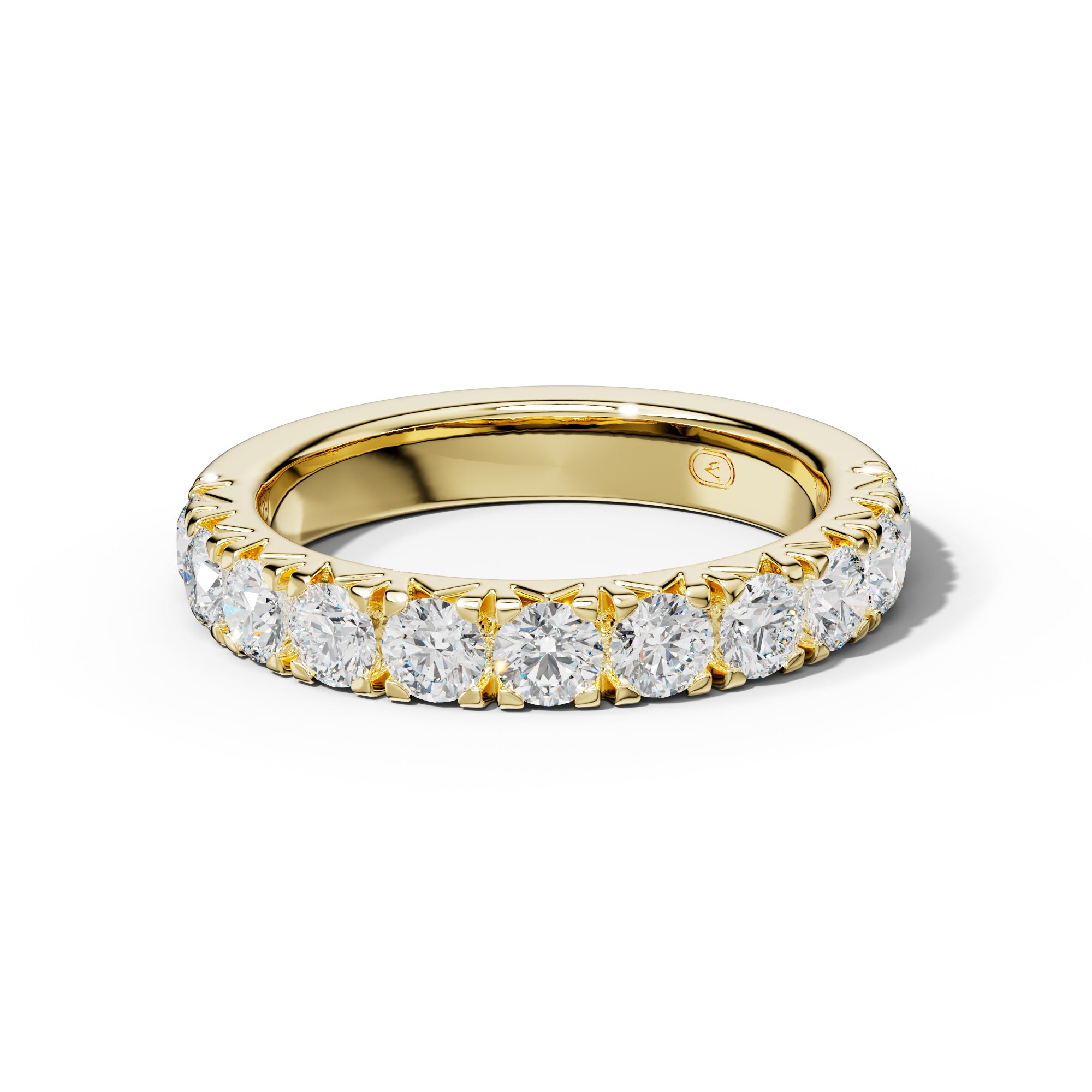 1 1/2 Carat Round Diamond French Pave Half Anniversary Band