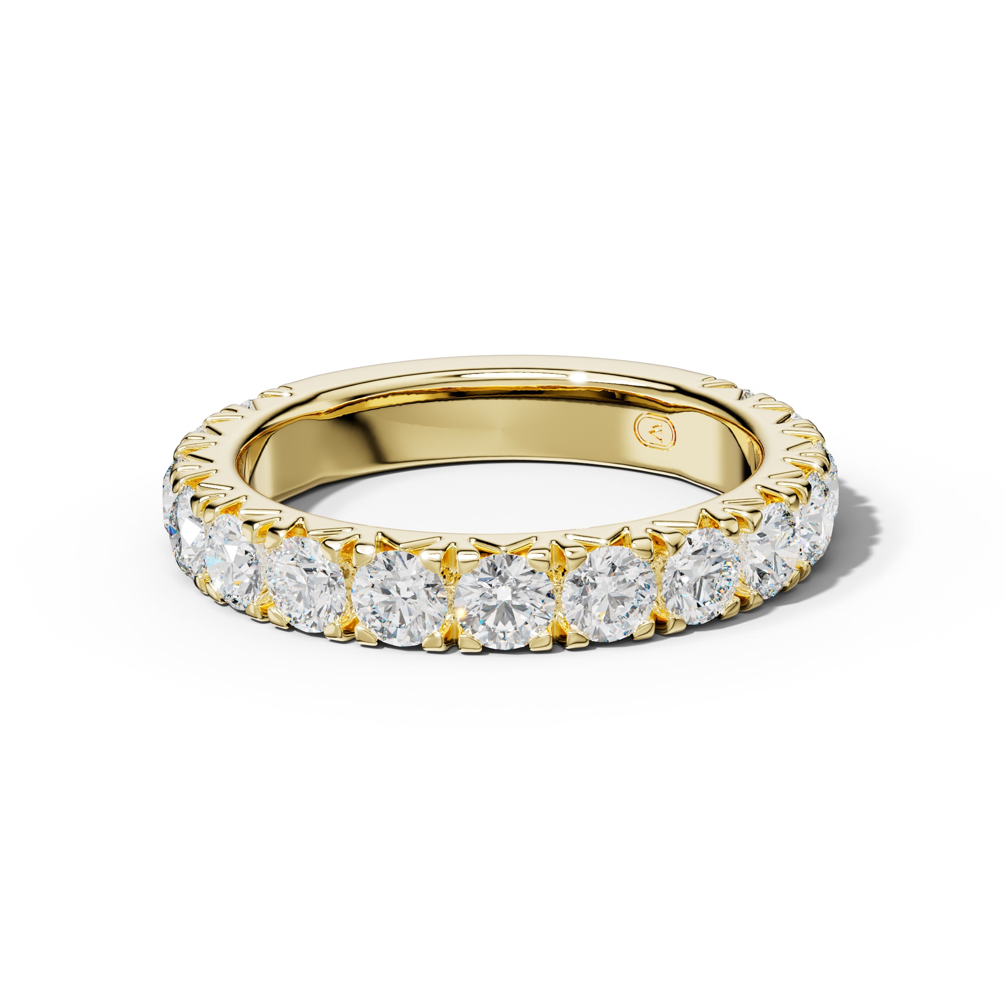 2.0 Carat Round Diamond French Pave 3/4 Anniversary Band