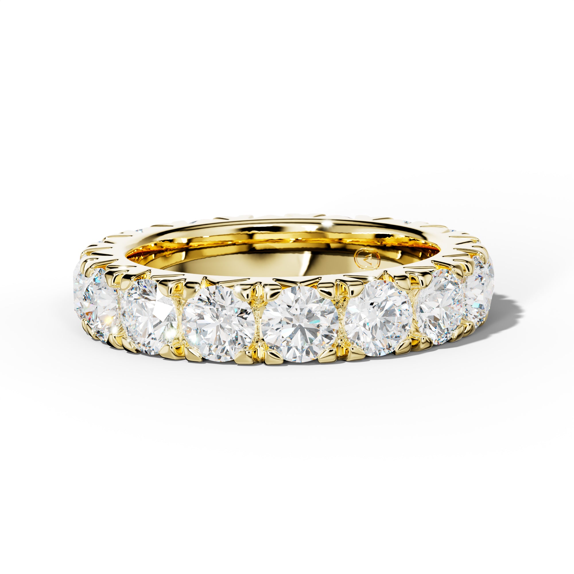 4.0 Carat Round Diamond French Pave Eternity Band
