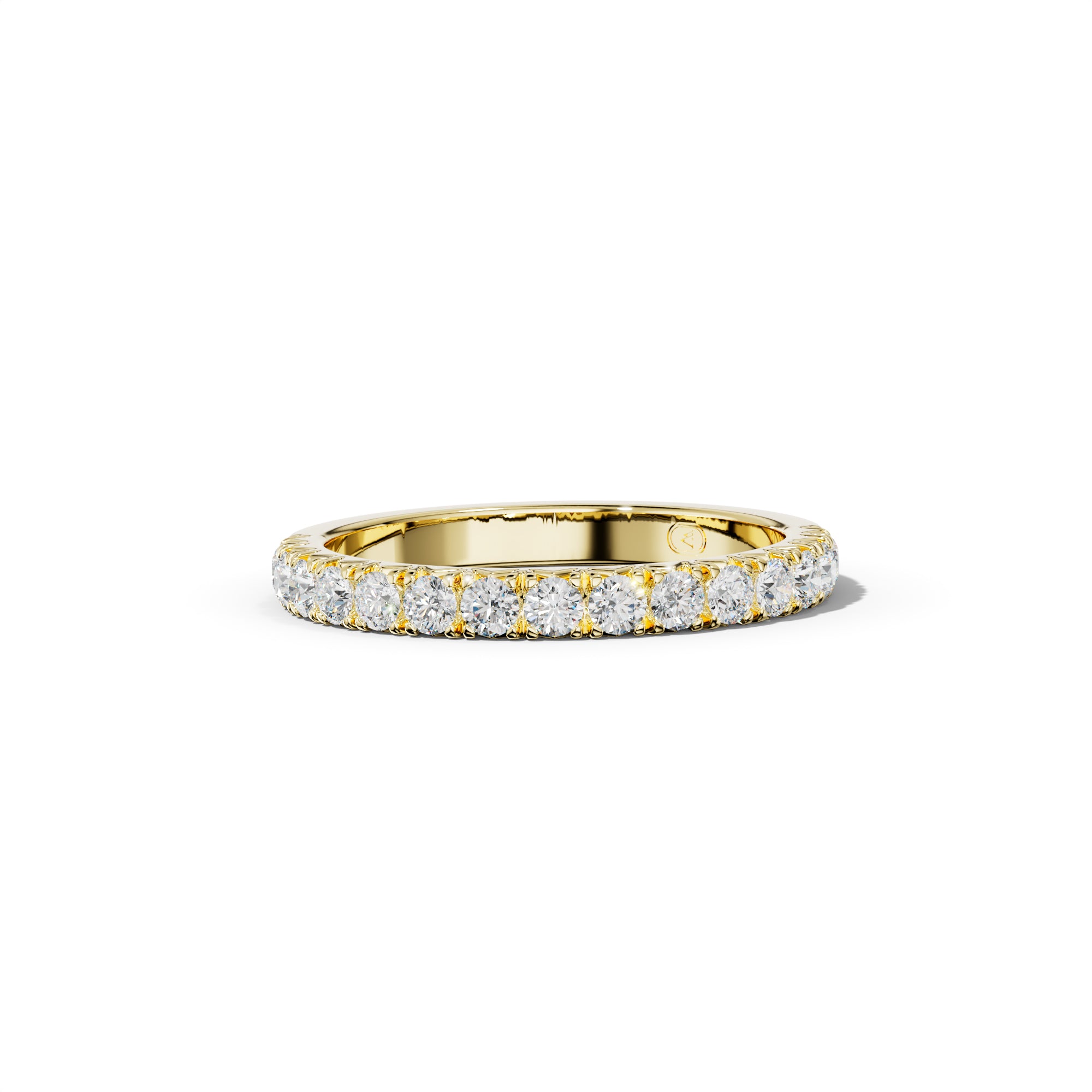 1/2 Carat Round Diamond French Pave Half Anniversary Band