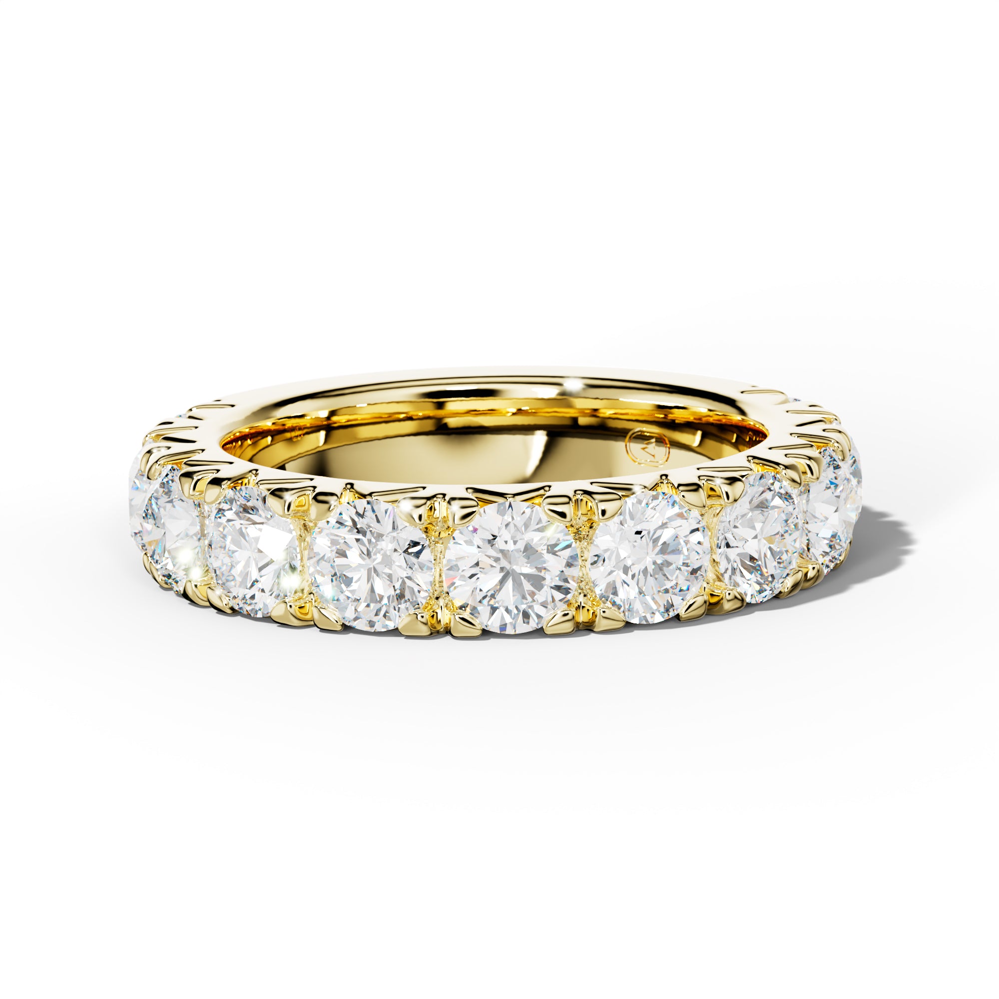 3.0 Carat Round Diamond French Pave 3/4 Anniversary Band