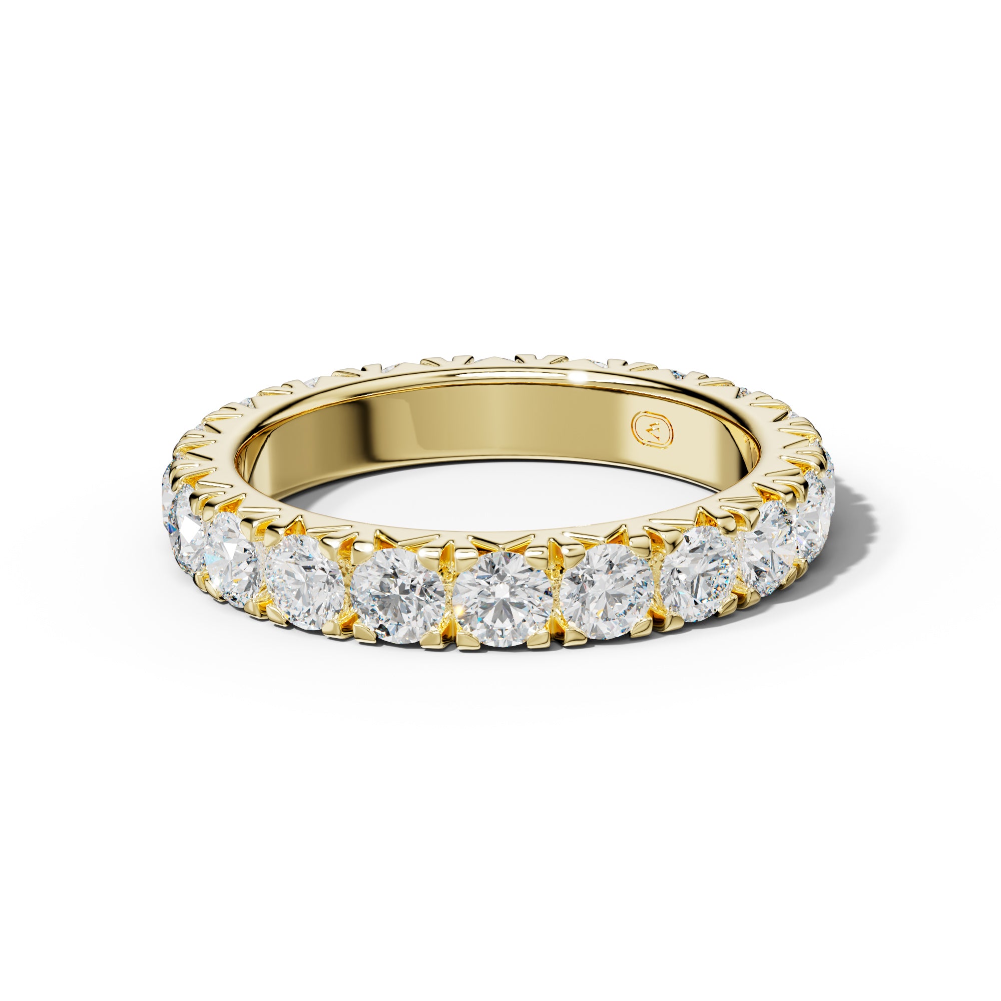2.5 Carat Round Diamond French Pave Eternity Band