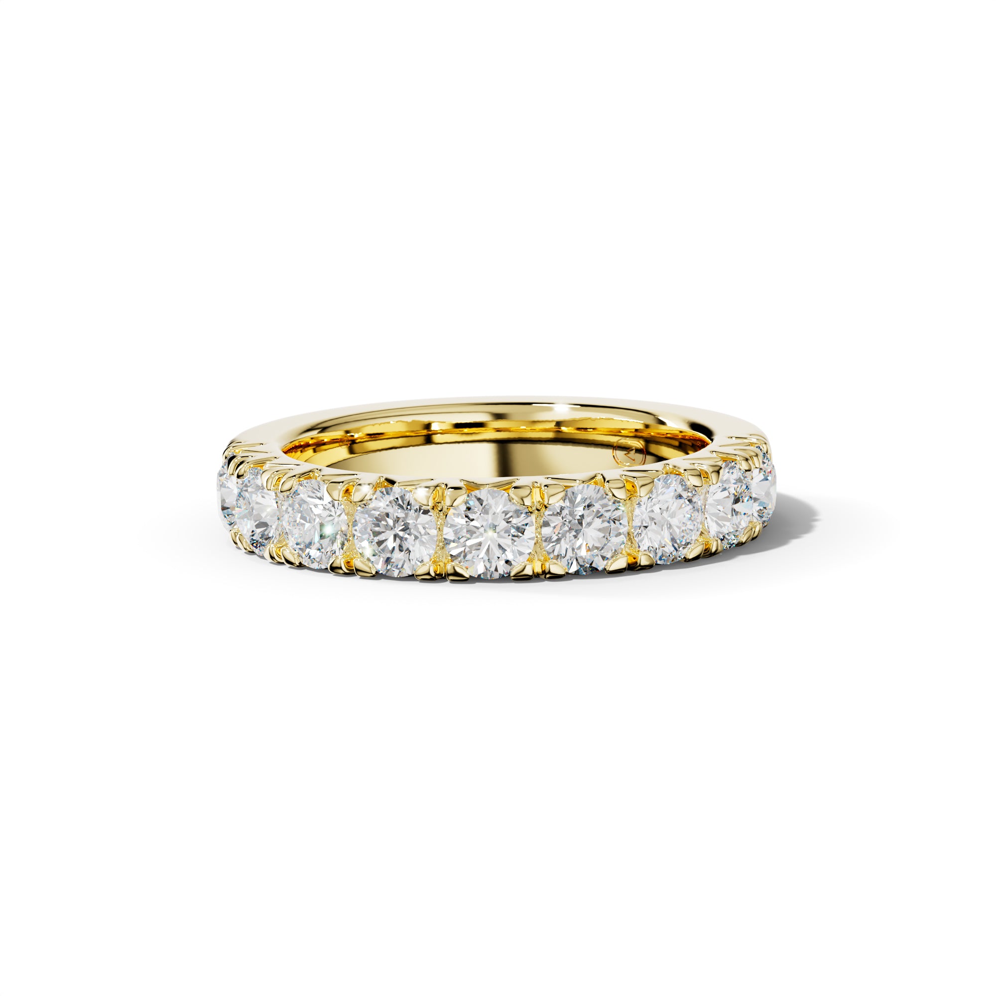 1.0 Carat Round Diamond French Pave Half Anniversary Band