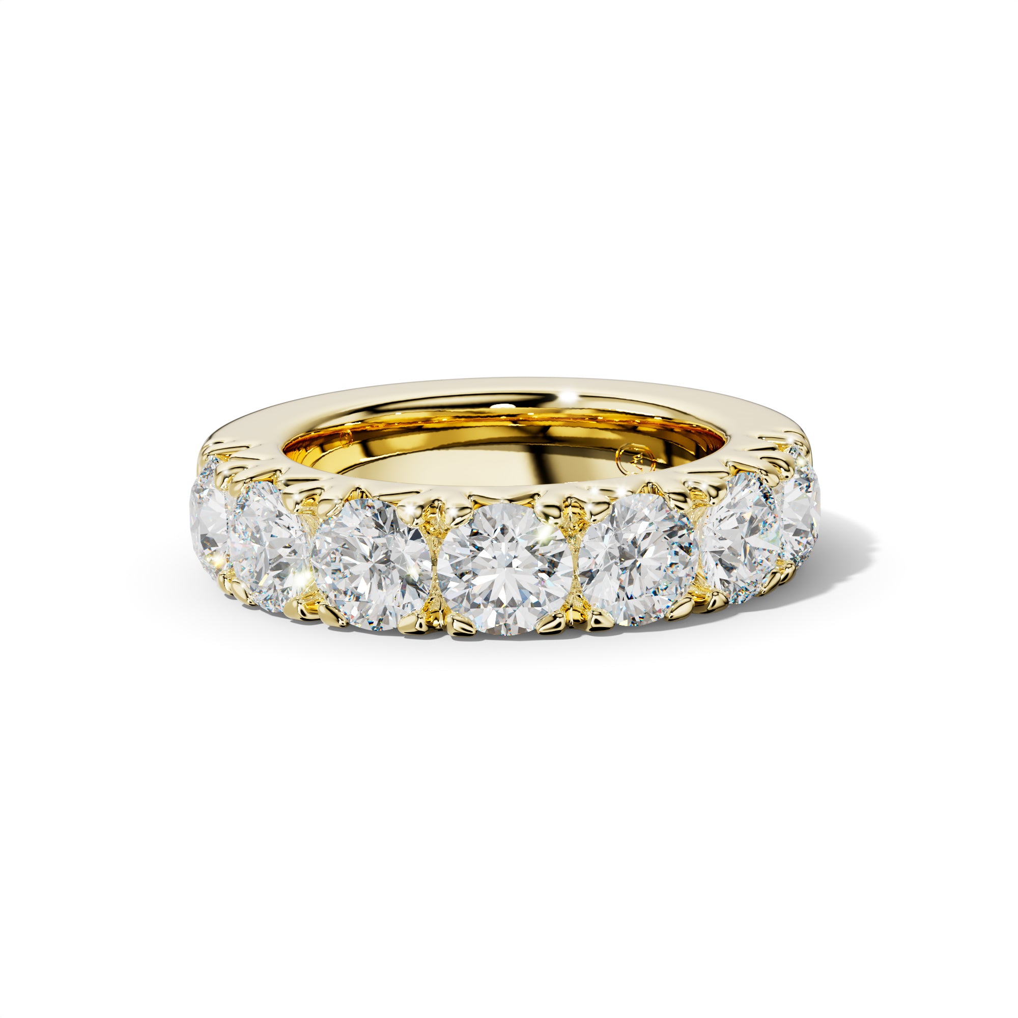 4.0 Carat Round Diamond French Pave Half Anniversary Band