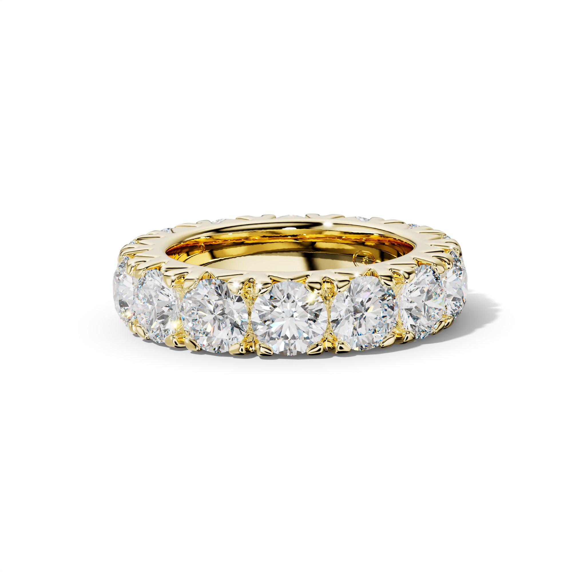 7.0 Carat Round Diamond French Pave Eternity Band