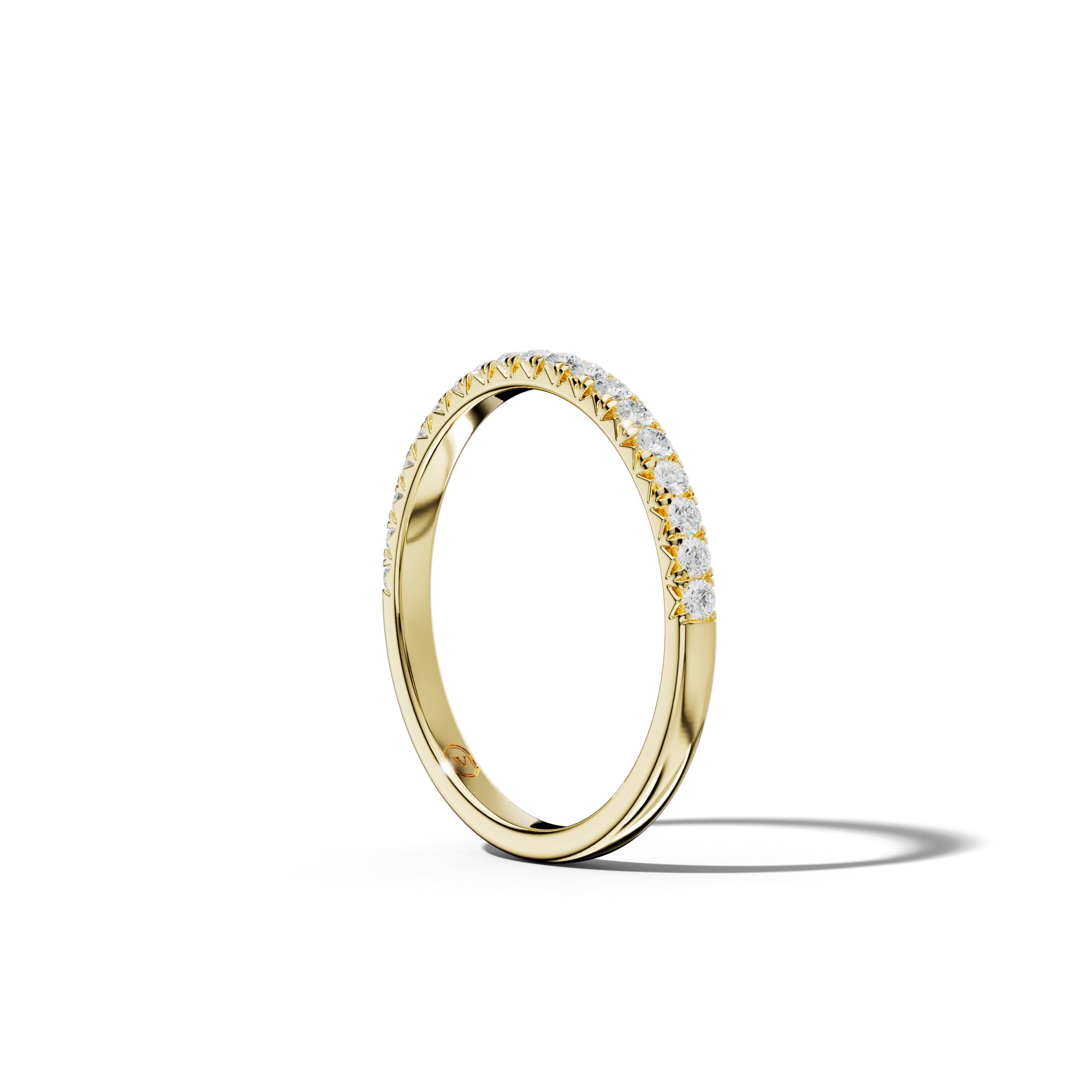 1/4 Carat Round Diamond French Pave Half Anniversary Band