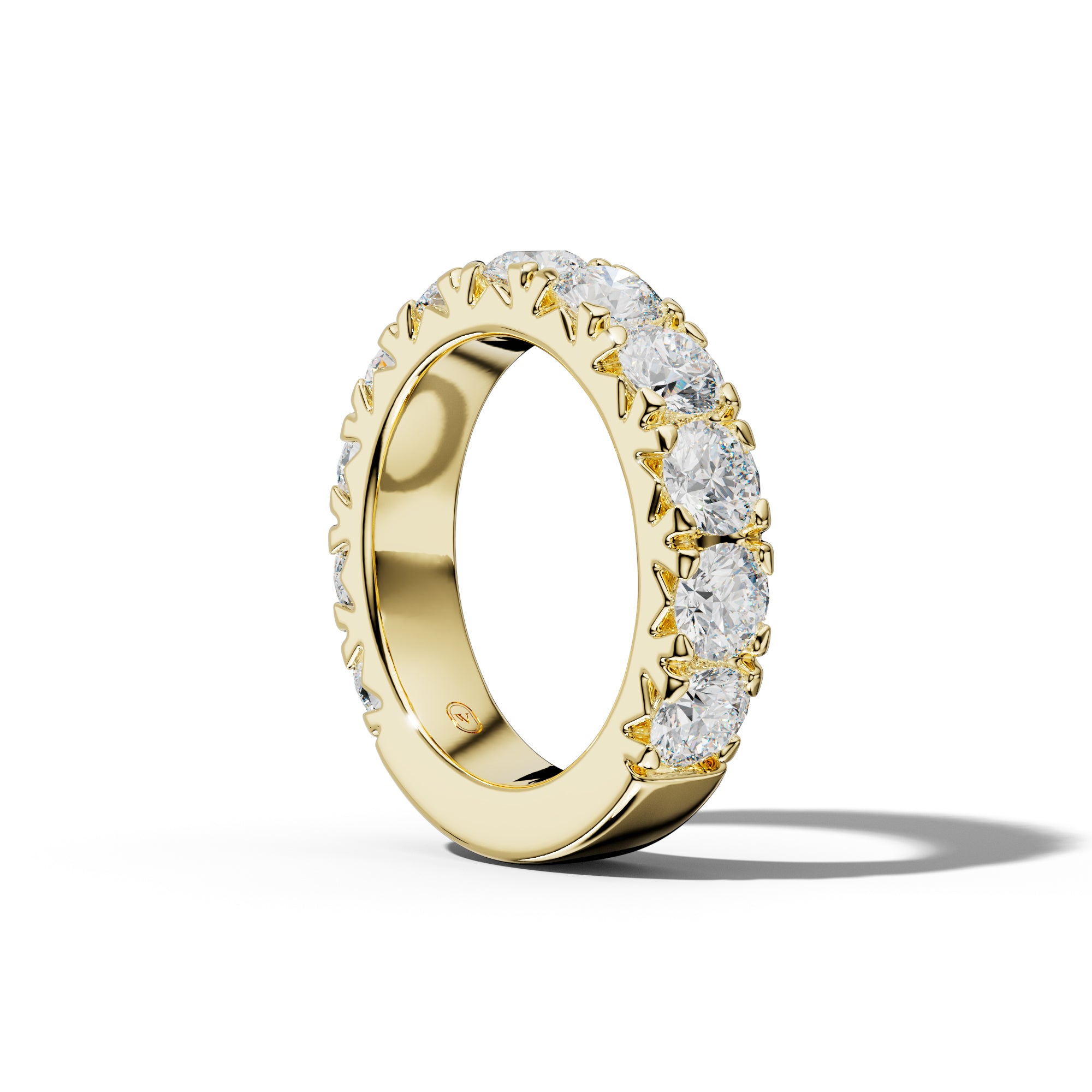 4.0 Carat Round Diamond French Pave 3/4 Anniversary Band