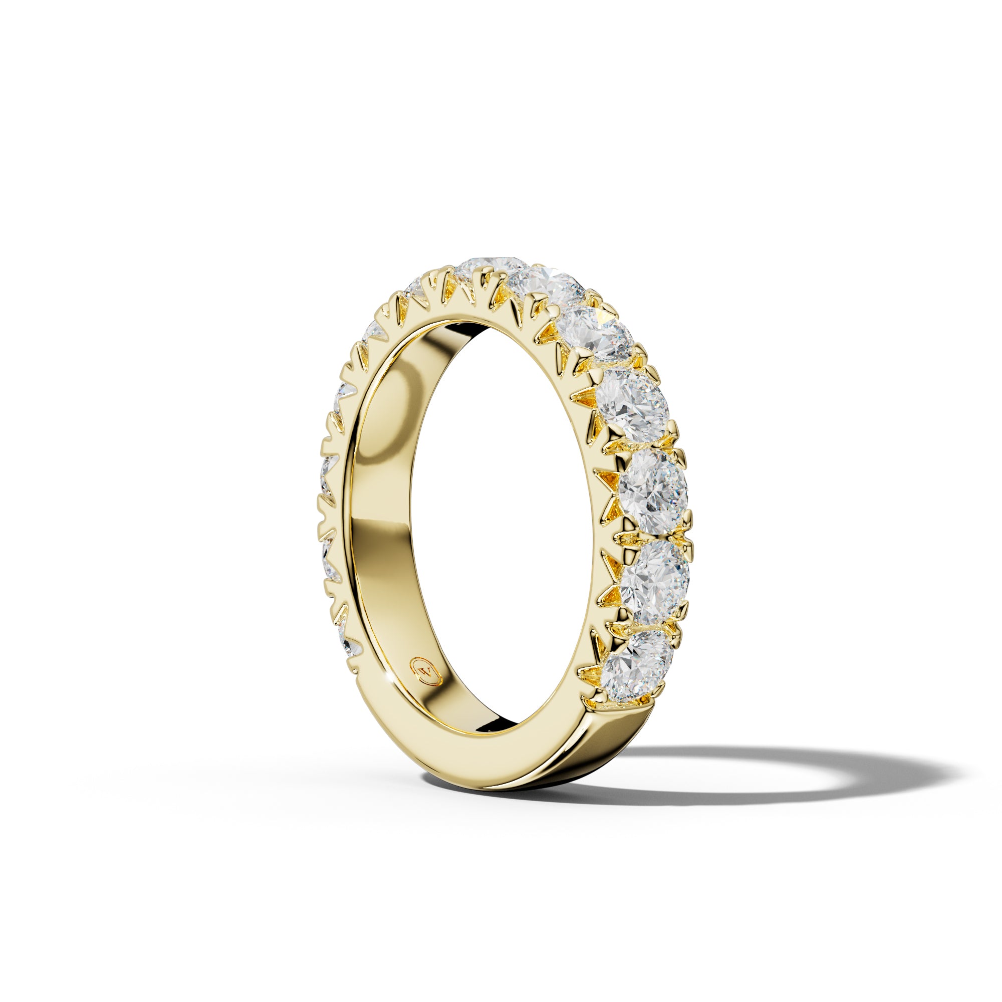 2.0 Carat Round Diamond French Pave 3/4 Anniversary Band