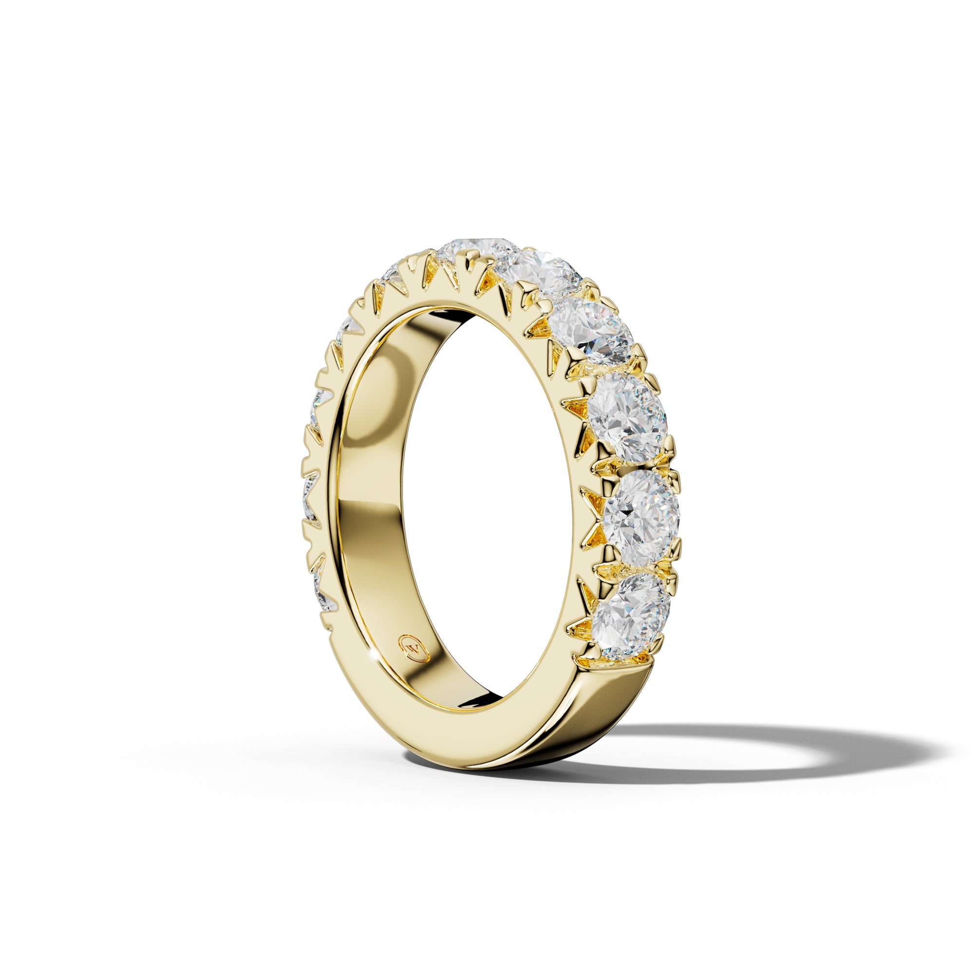 3.0 Carat Round Diamond French Pave 3/4 Anniversary Band