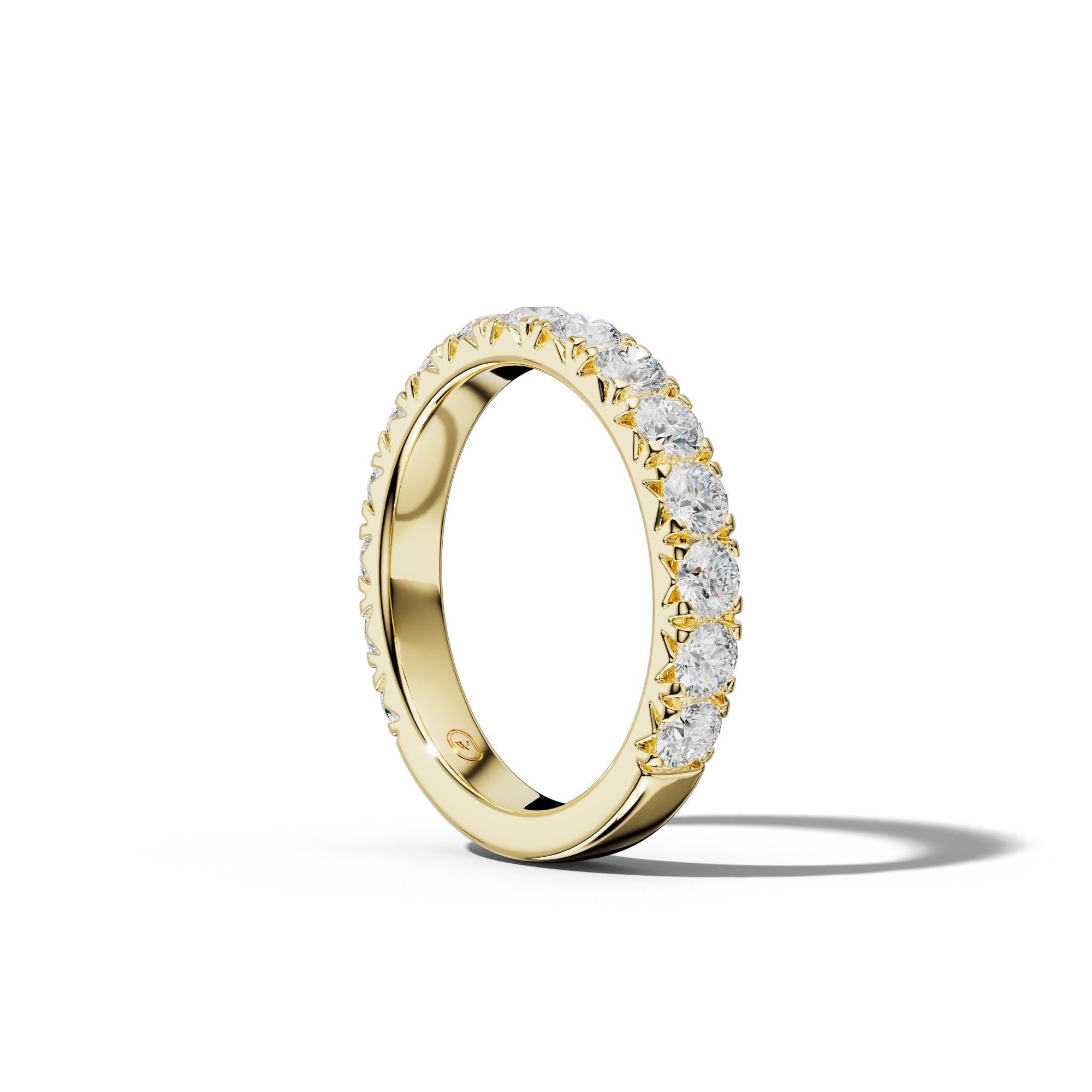 1.0 Carat Round Diamond French Pave 3/4 Anniversary Band