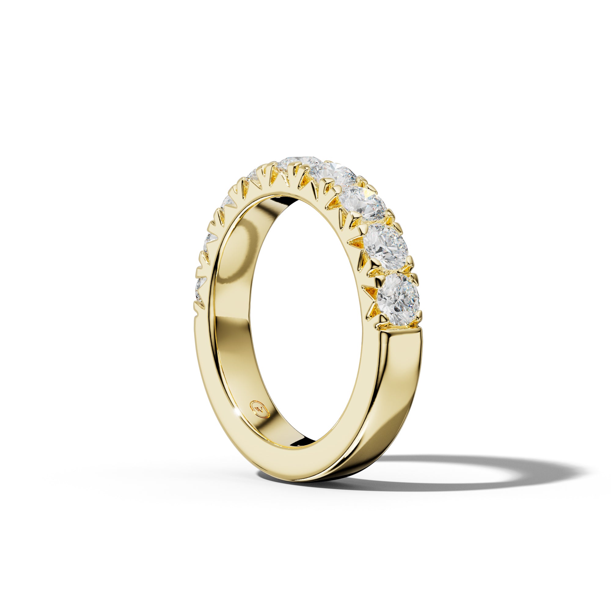 1.0 Carat Round Diamond French Pave Half Anniversary Band