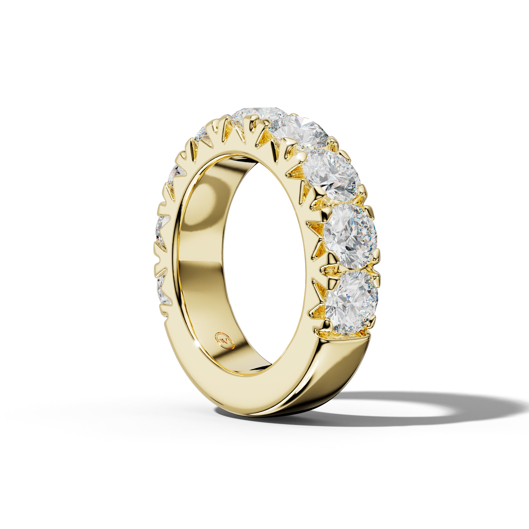 5.0 Carat Round Diamond French Pave 3/4 Anniversary Band