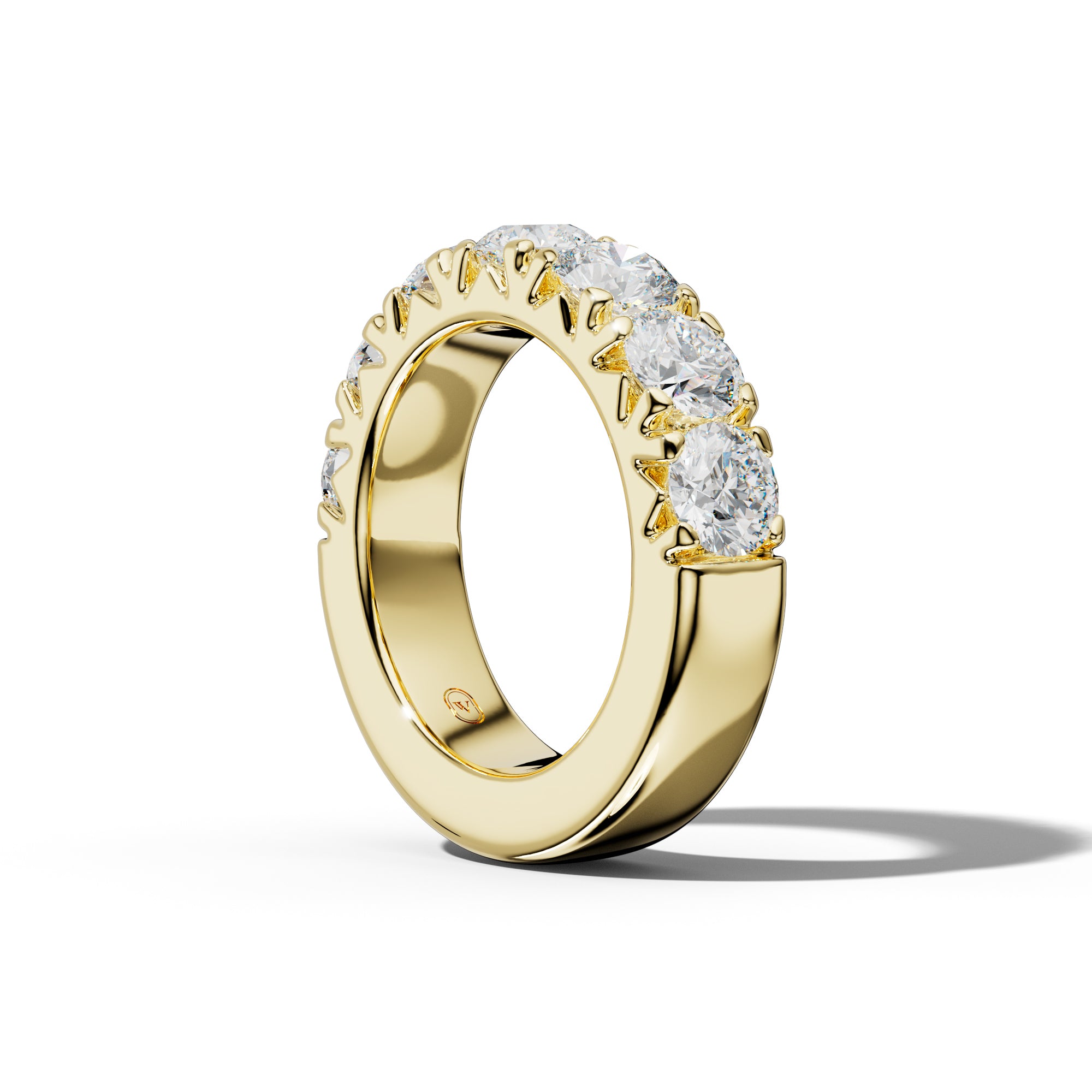 4.0 Carat Round Diamond French Pave Half Anniversary Band