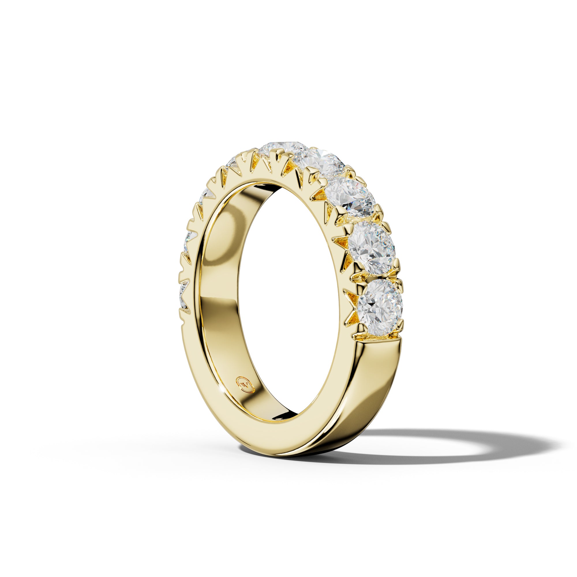 2.0 Carat Round Diamond French Pave Half Anniversary Band