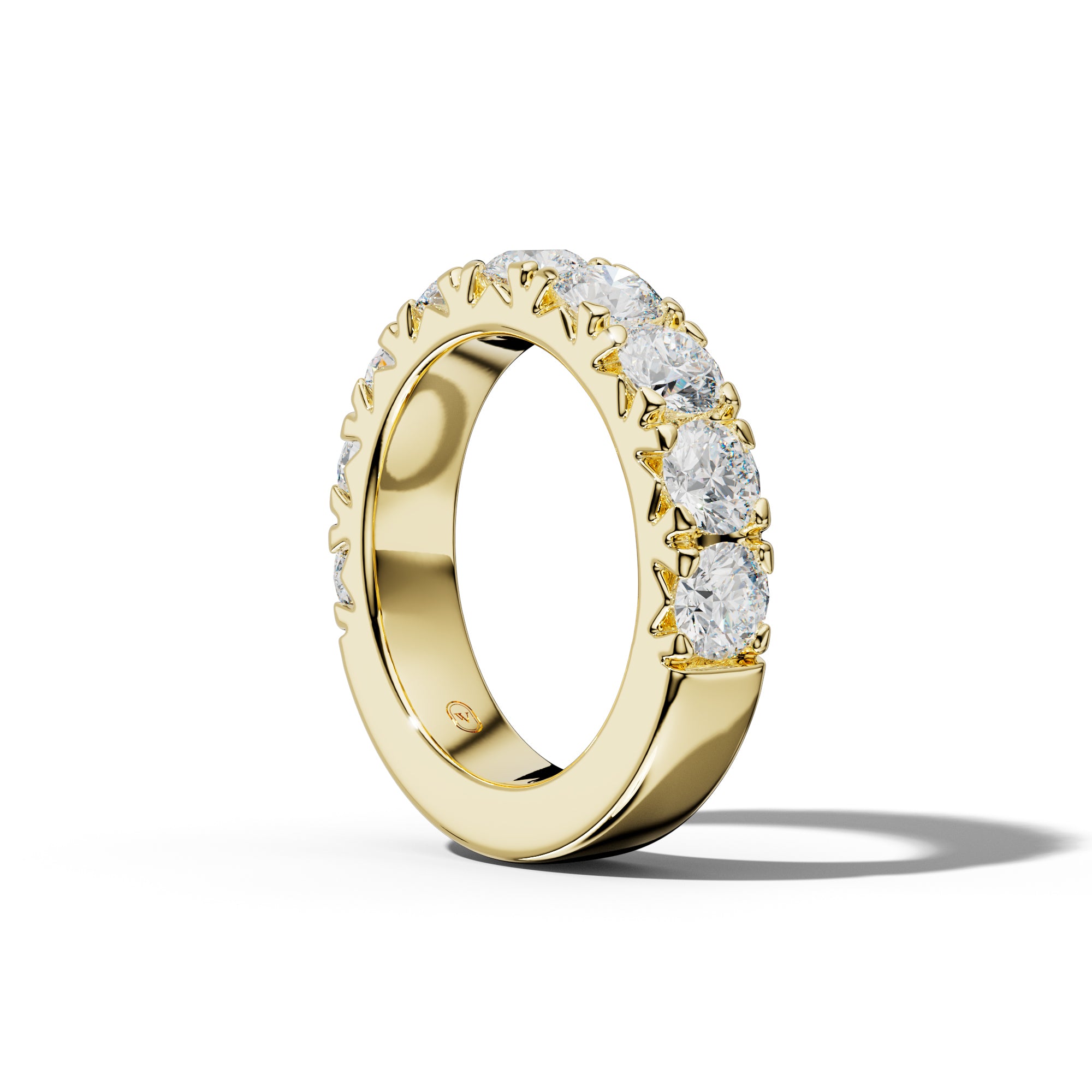 3.0 Carat Round Diamond French Pave Half Anniversary Band