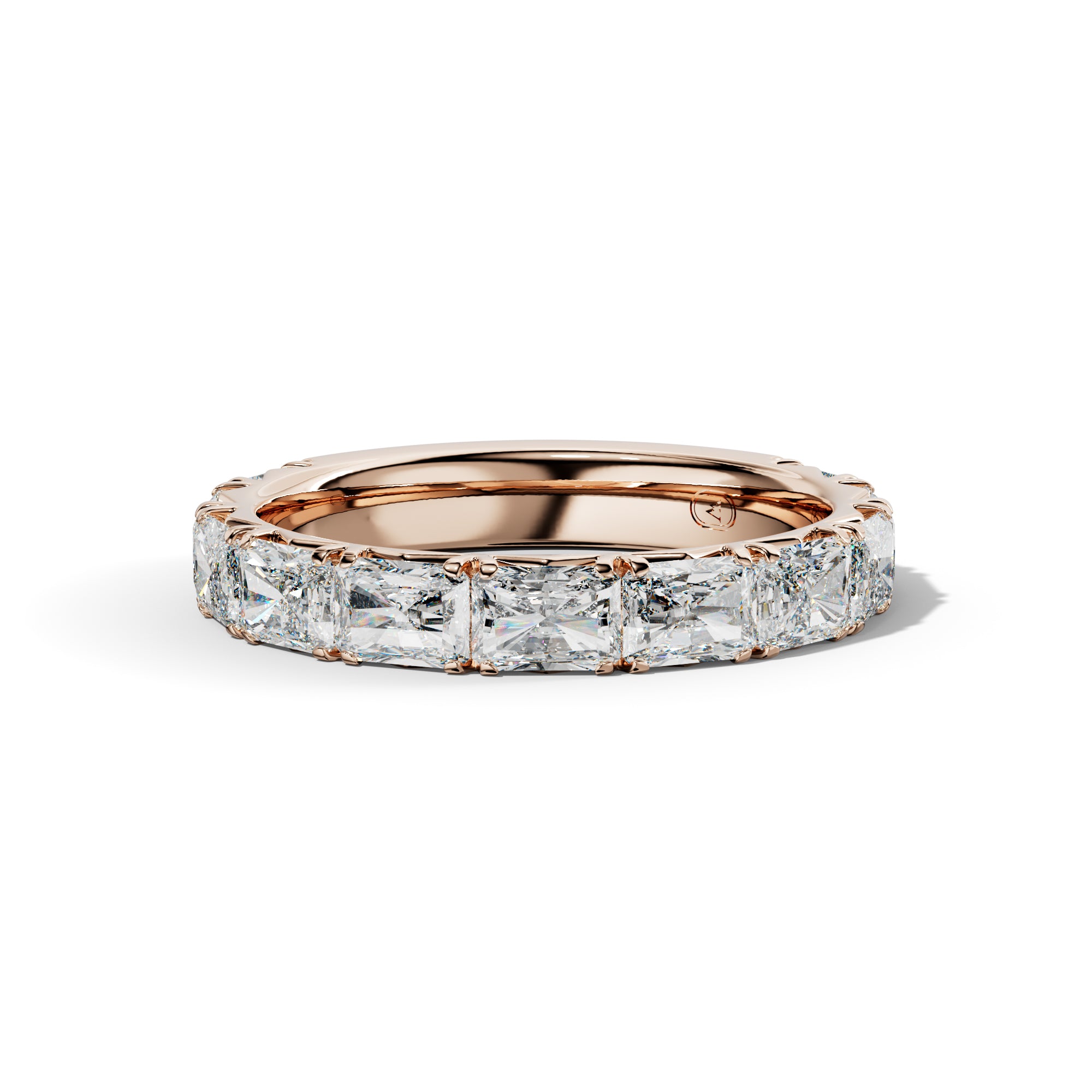 3.0 Carat East West Radiant Diamond French Pave 3/4 Anniversary Band