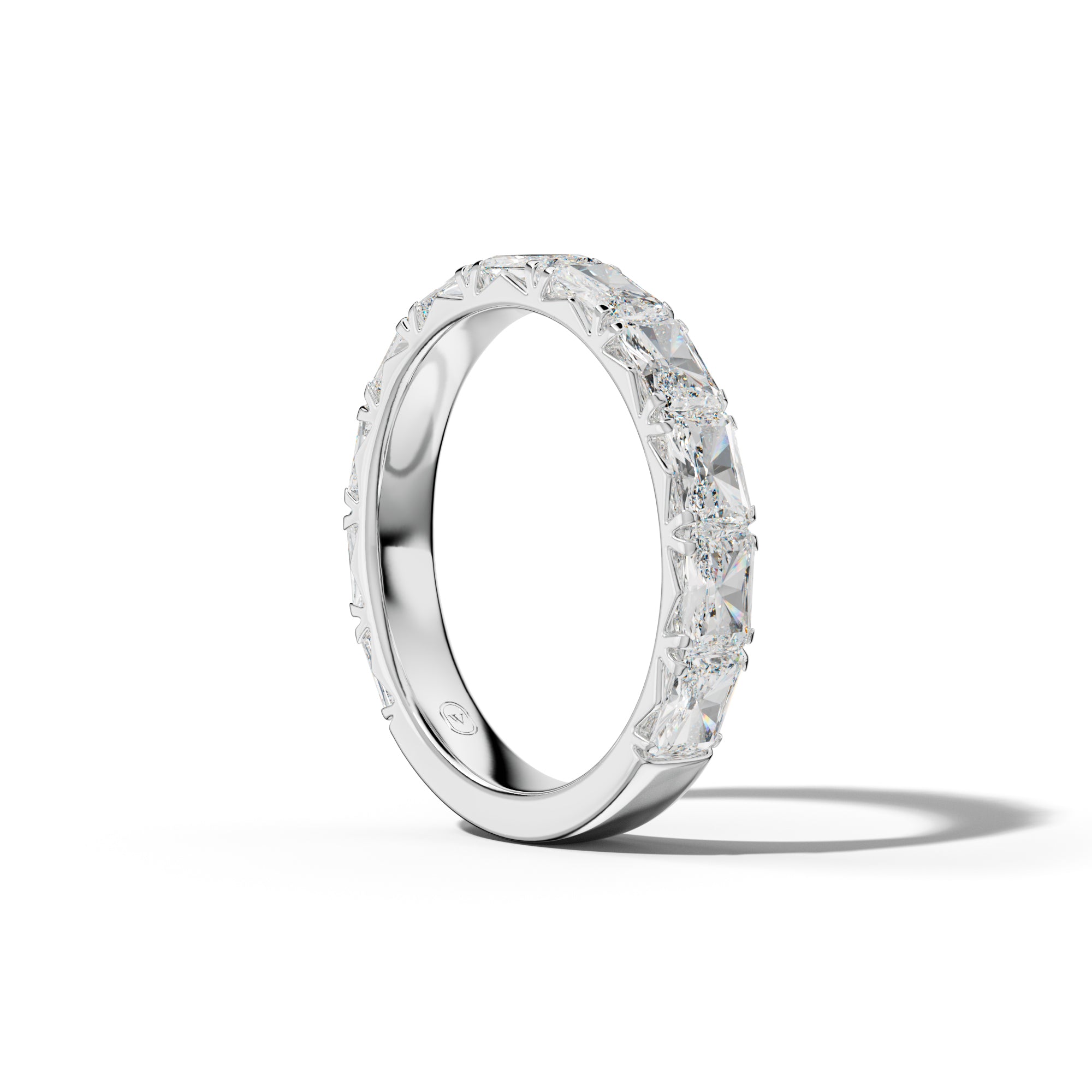 3.0 Carat East West Radiant Diamond French Pave 3/4 Anniversary Band